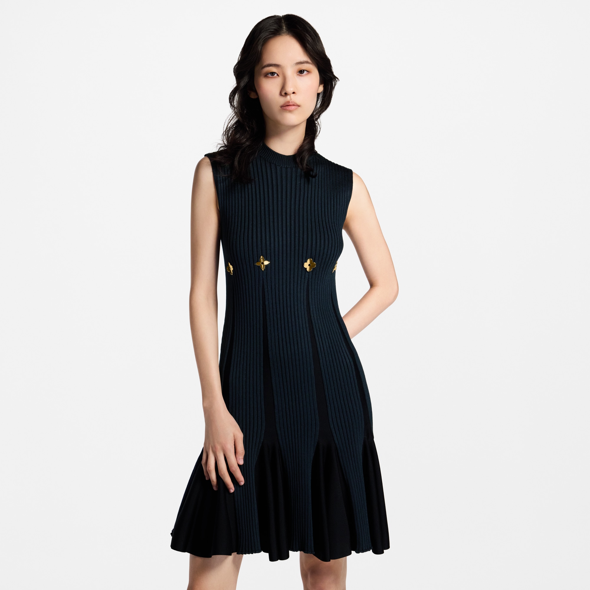 Kleid aus Strick mit Signatur-Akzent  Damen Ready to Wear Kleider | LOUIS VUITTON (Zoom)