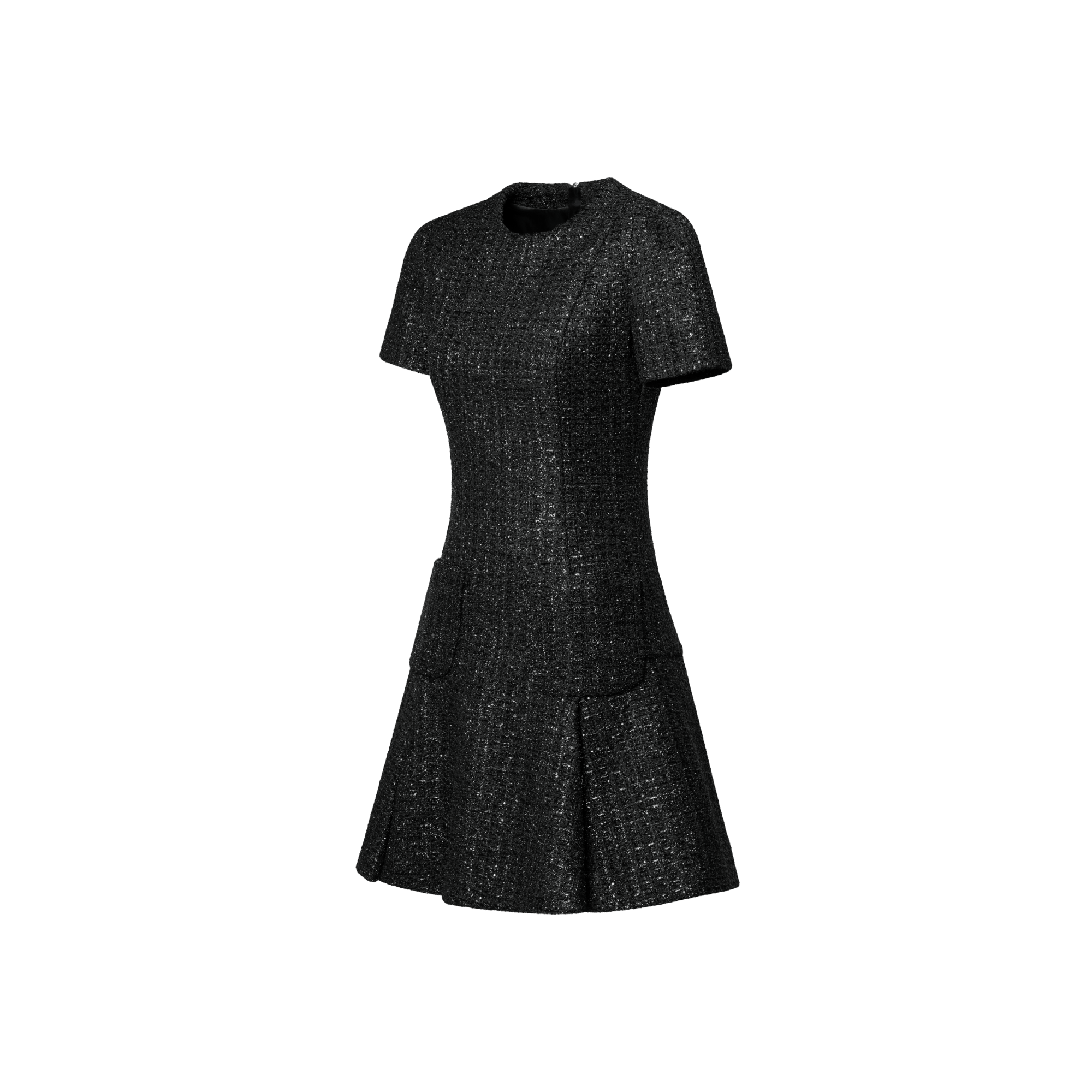 Kleid aus Tweed mit Metallic-Garnen und Kellerfalte  Damen Ready to Wear Kleider | LOUIS VUITTON (Zoom)