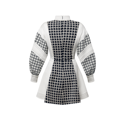 Kleid aus Wabenmuster-Jacquard mit Ballonärmeln Damen Ready to Wear Kleider | LOUIS VUITTON (Zoom)