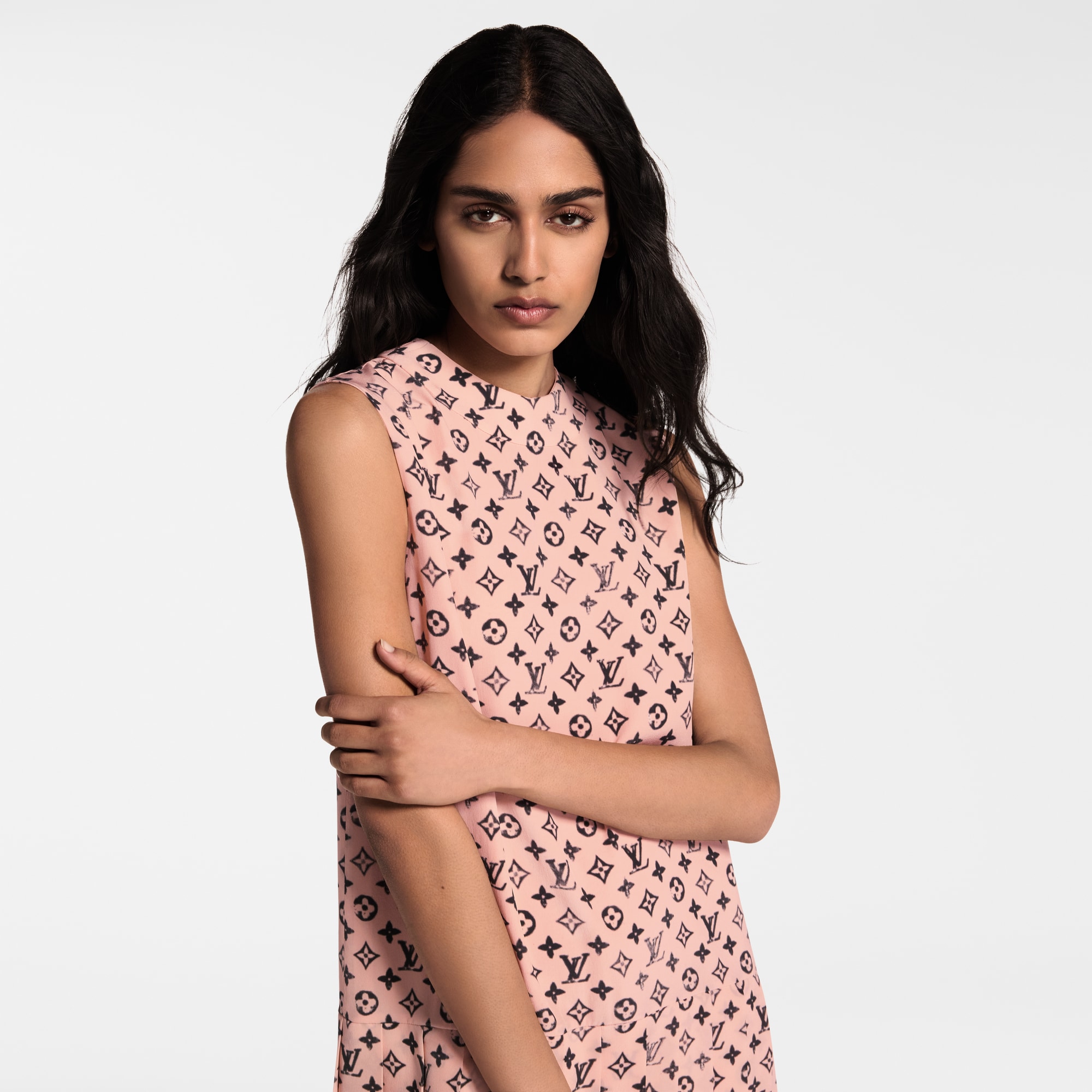 Kleid mit Falten, verwaschenem Design und Monogram  Damen Ready to Wear Kleider | LOUIS VUITTON (Zoom)