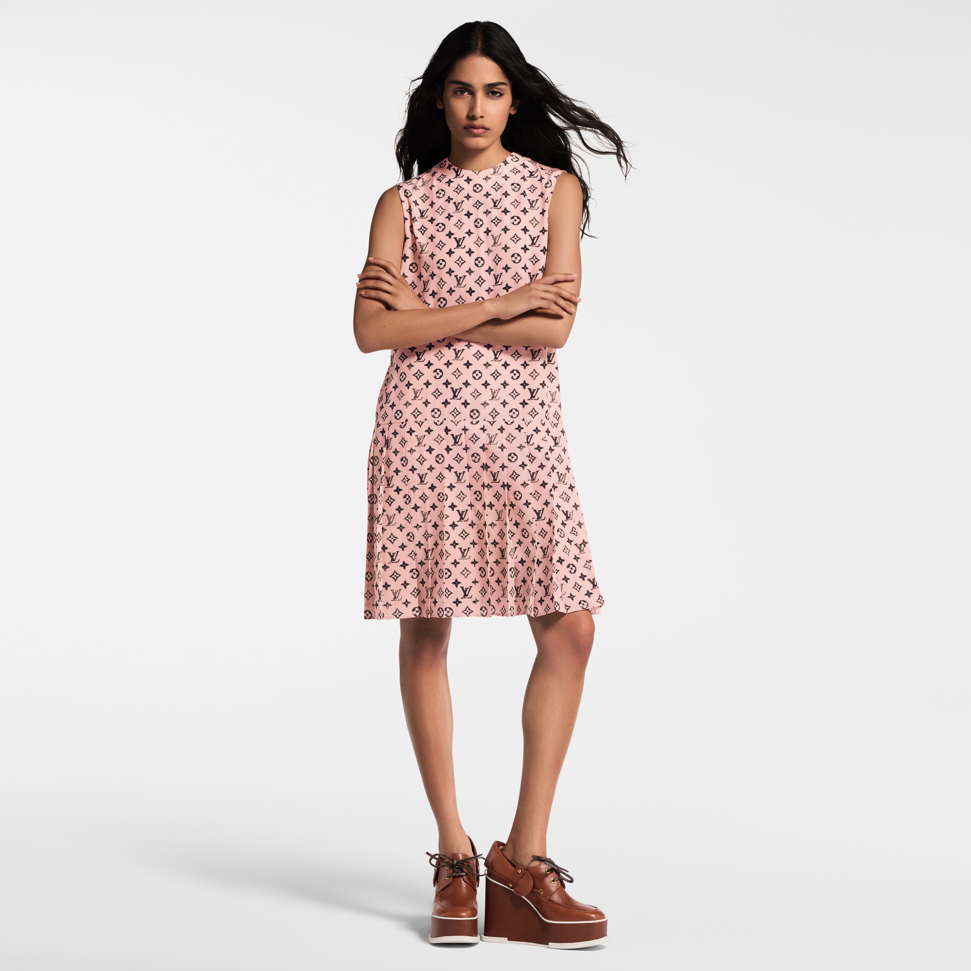 Kleid mit Falten, verwaschenem Design und Monogram  Damen Ready to Wear Kleider | LOUIS VUITTON (Zoom)