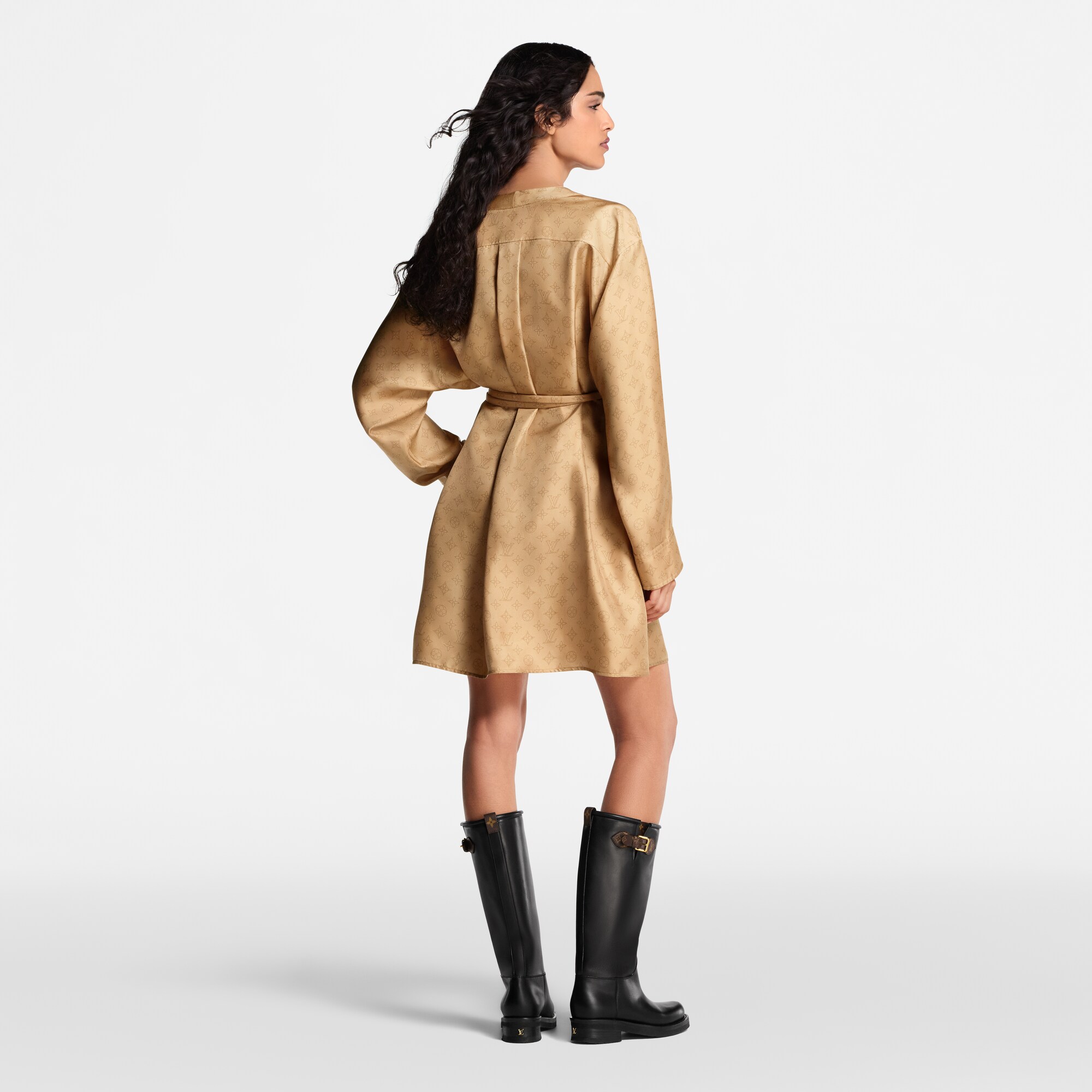 Kleid mit Mahina-Motiv sowie Knöpfen an der Vorderseite  Damen Ready to Wear Kleider | LOUIS VUITTON (Zoom)