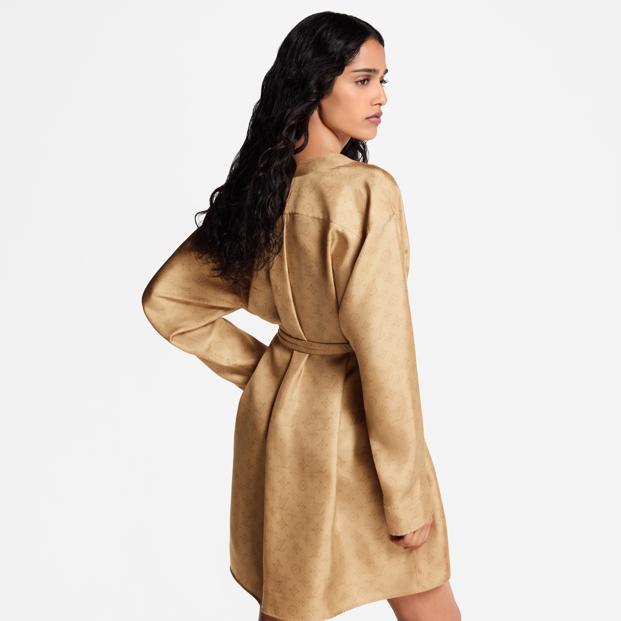 Kleid mit Mahina-Motiv sowie Knöpfen an der Vorderseite  Damen Ready to Wear Kleider | LOUIS VUITTON (Zoom)