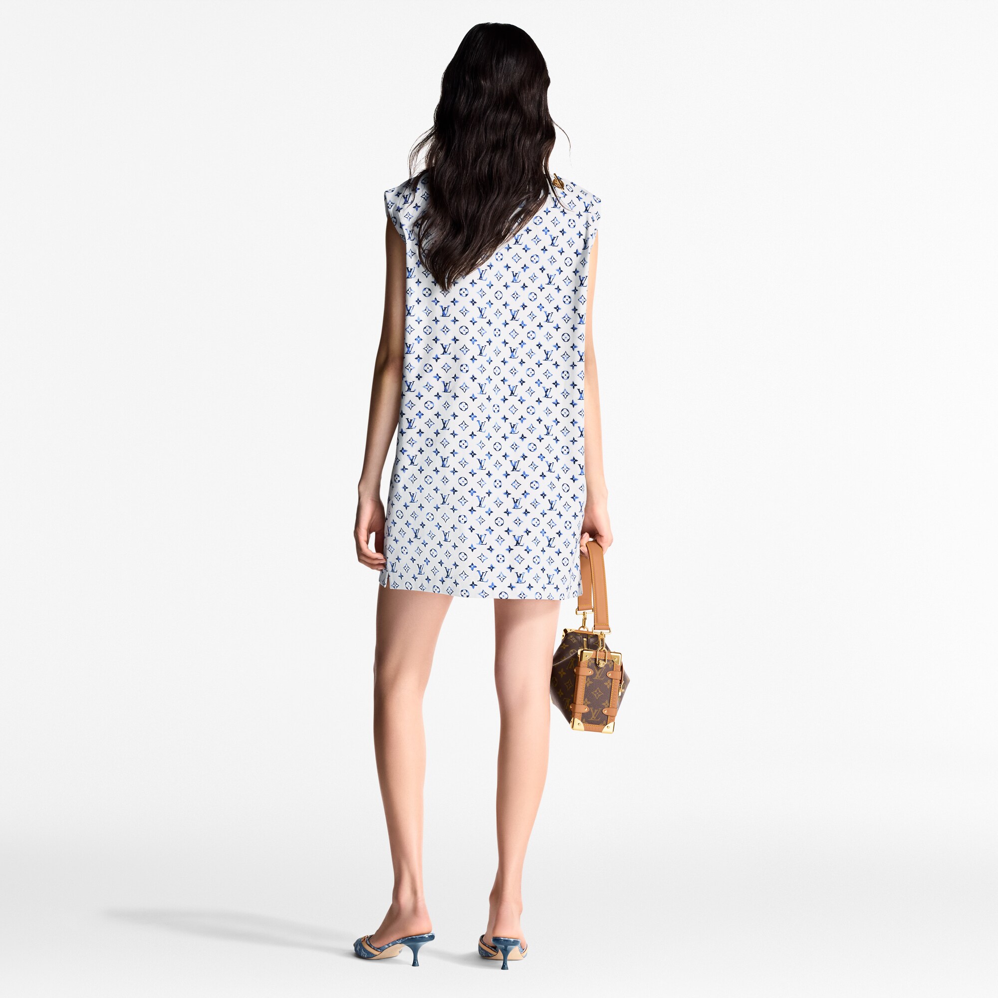 Kleid mit Ösen-Details und Monogram-Motiv im Wasserfarben-Stil  Damen Ready to Wear Kleider | LOUIS VUITTON (Zoom)