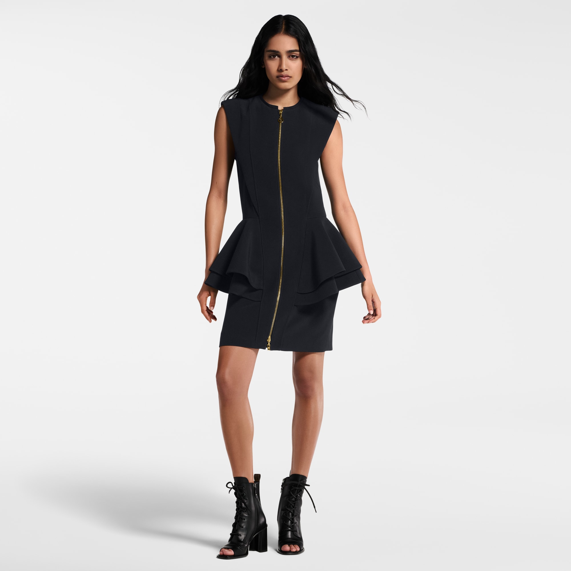 Kleid mit Schößchen und Reißverschluss  Damen Ready to Wear Kleider | LOUIS VUITTON (Zoom)