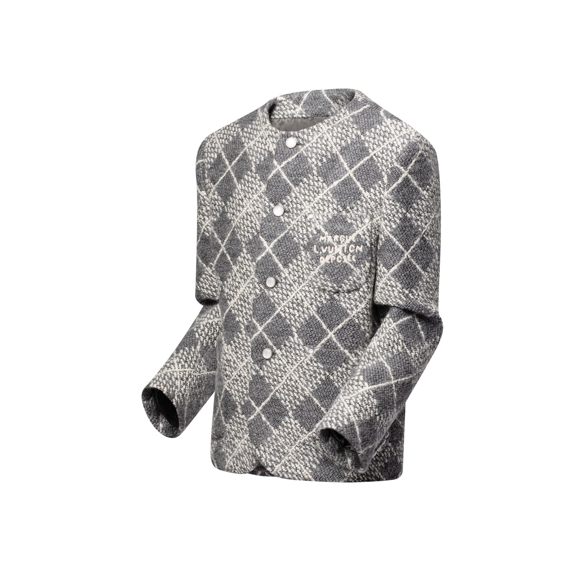 Kragenlose, elegante Jacke aus Wolle  Herren Ready to Wear Sakkos und Jacketts | LOUIS VUITTON (Zoom)