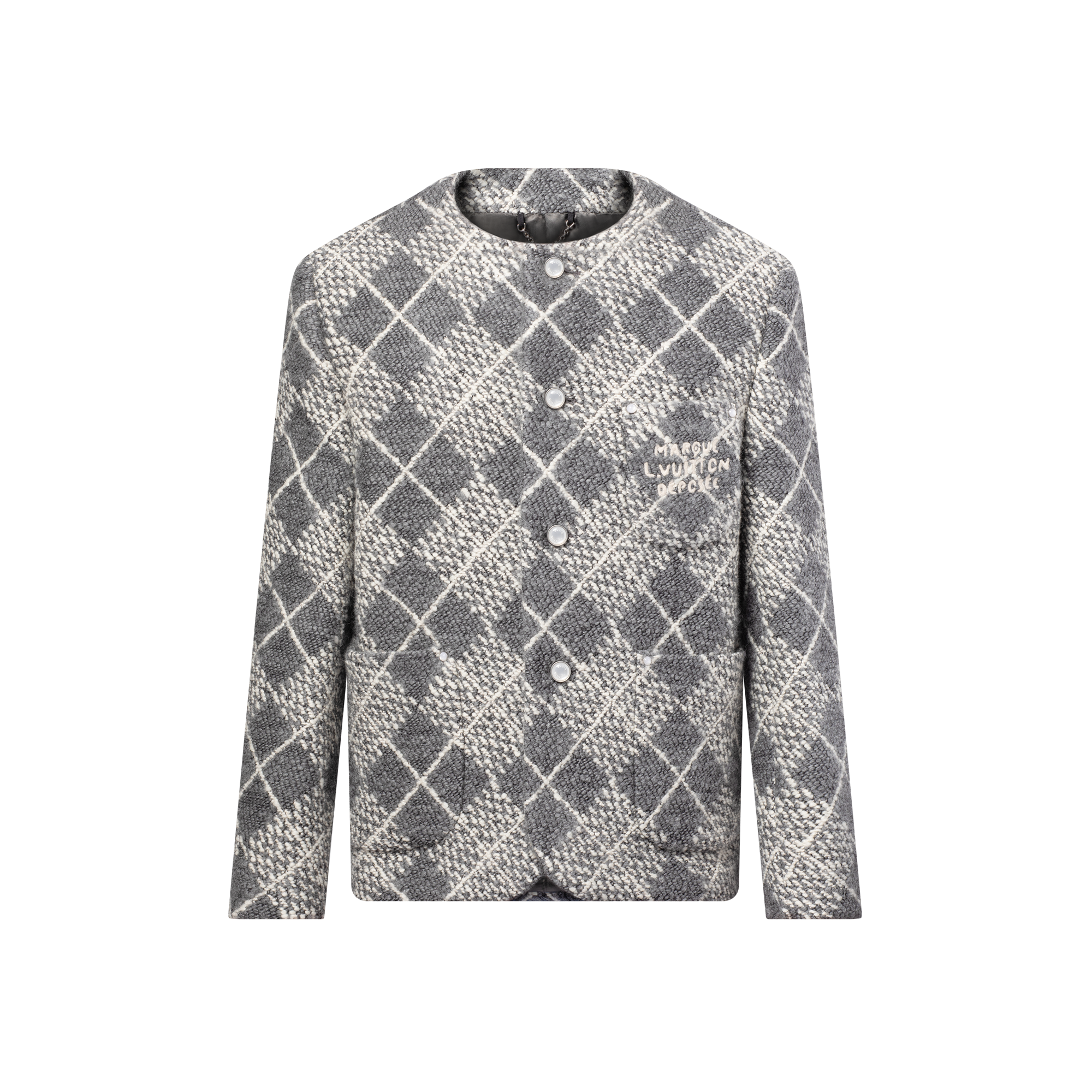Kragenlose, elegante Jacke aus Wolle  Herren Ready to Wear Sakkos und Jacketts | LOUIS VUITTON (Zoom)