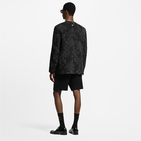 Kragenloses Jackett aus Denim und Bouclette Herren Ready to Wear Sakkos und Jacketts | LOUIS VUITTON (Zoom)