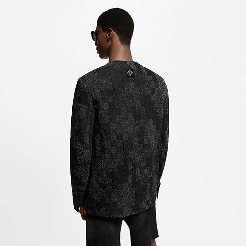 Kragenloses Jackett aus Denim und Bouclette Herren Ready to Wear Sakkos und Jacketts | LOUIS VUITTON (Zoom)