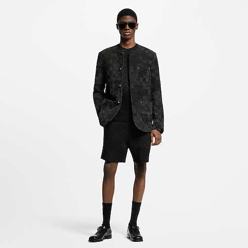 Kragenloses Jackett aus Denim und Bouclette Herren Ready to Wear Sakkos und Jacketts | LOUIS VUITTON (Zoom)