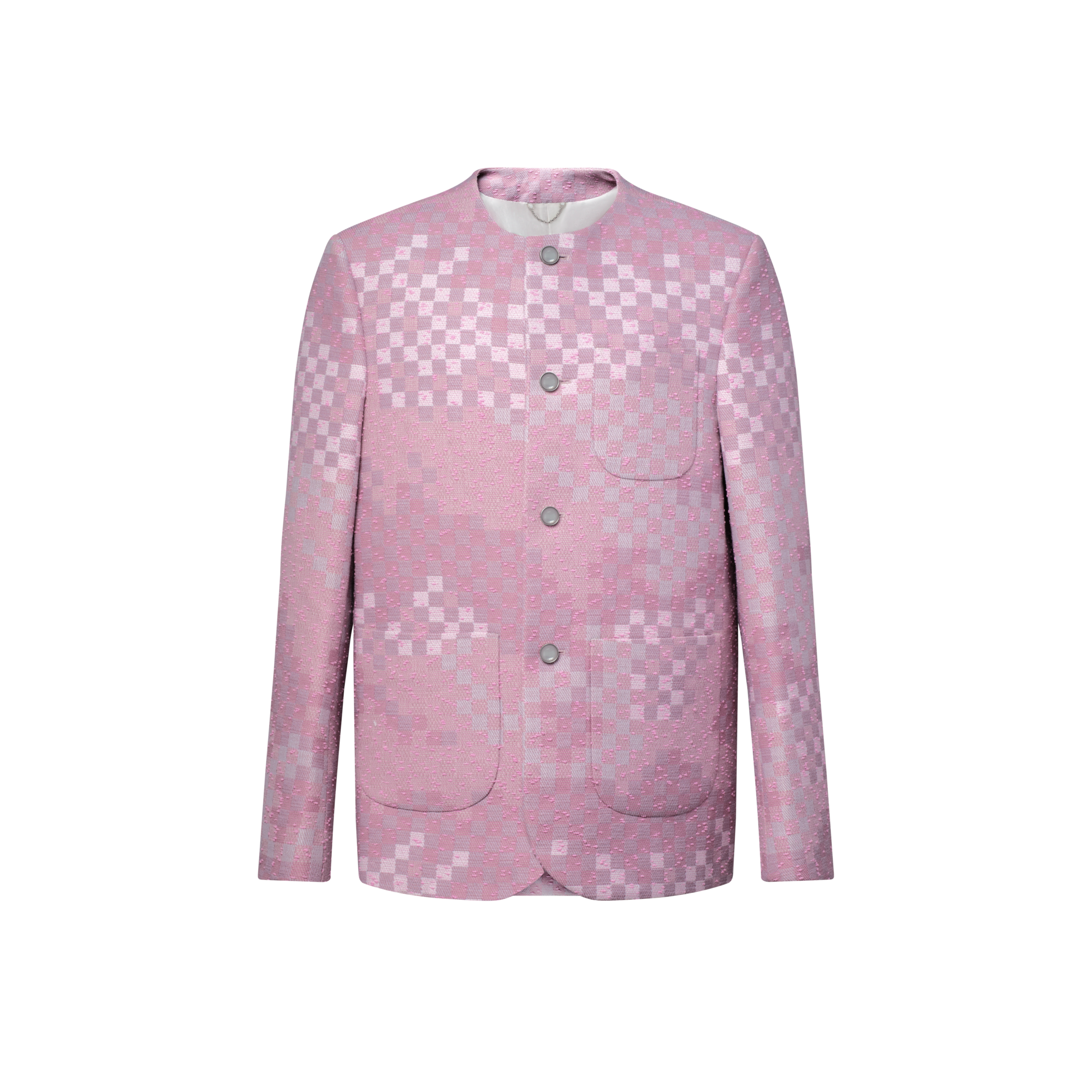 Kragenloses Jackett aus Tweed mit Damoflage-Motiv  Herren Ready to Wear Sakkos und Jacketts | LOUIS VUITTON (Zoom)