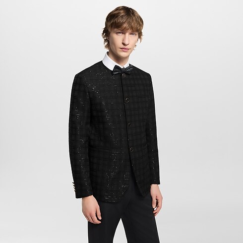 Kragenloses Jackett mit Pailletten Herren Ready to Wear Sakkos und Jacketts | LOUIS VUITTON (Zoom)
