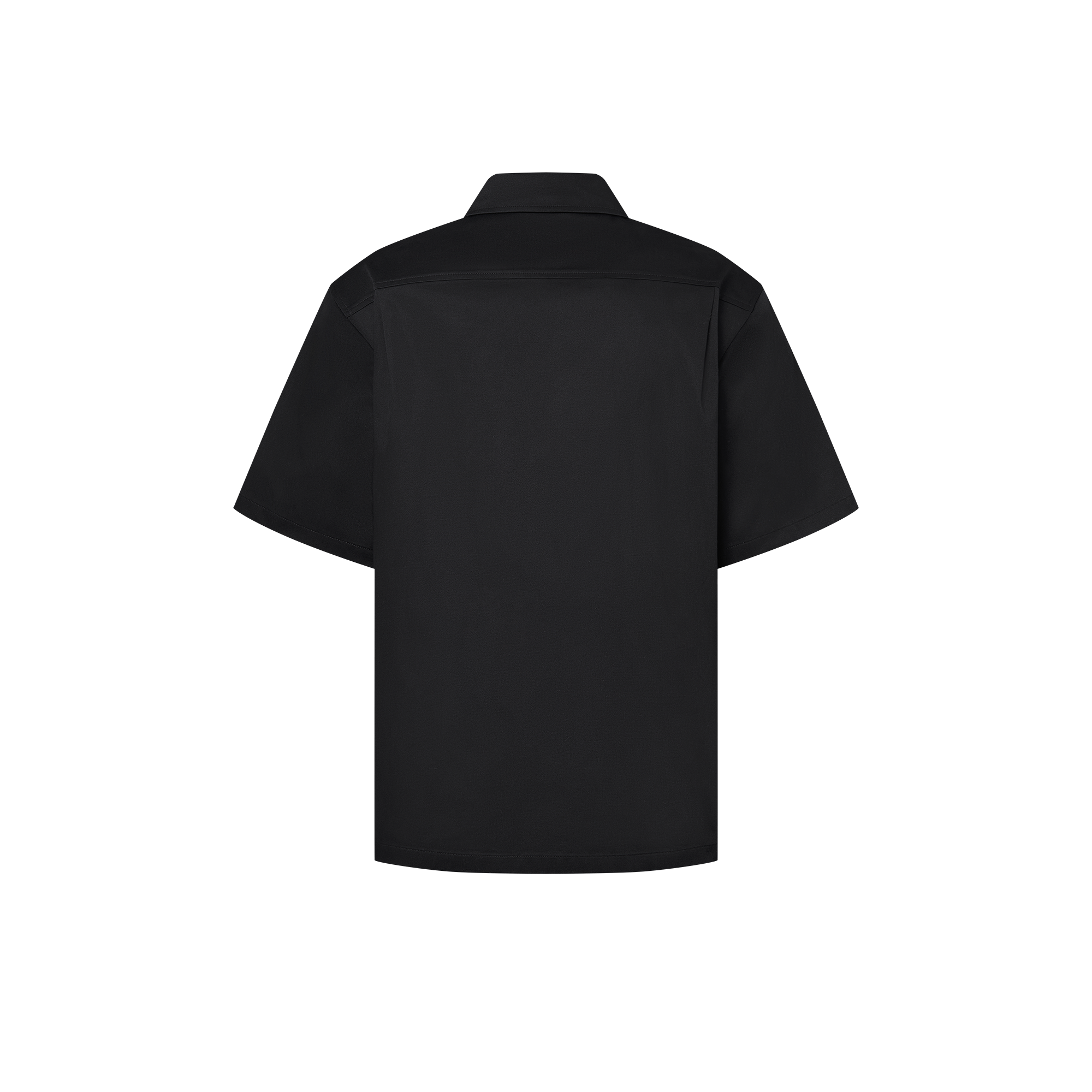 Kurzarm-Hemd aus Baumwolle mit geflocktem Motiv  Herren Ready to Wear Hemden | LOUIS VUITTON (Zoom)