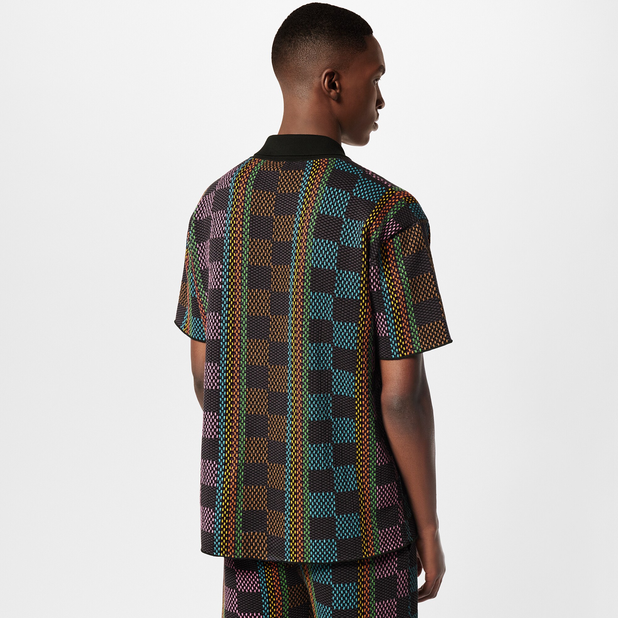 Kurzarm-Hemd aus Baumwollstrick mit Damier-Motiv  Herren Ready to Wear Hemden | LOUIS VUITTON (Zoom)