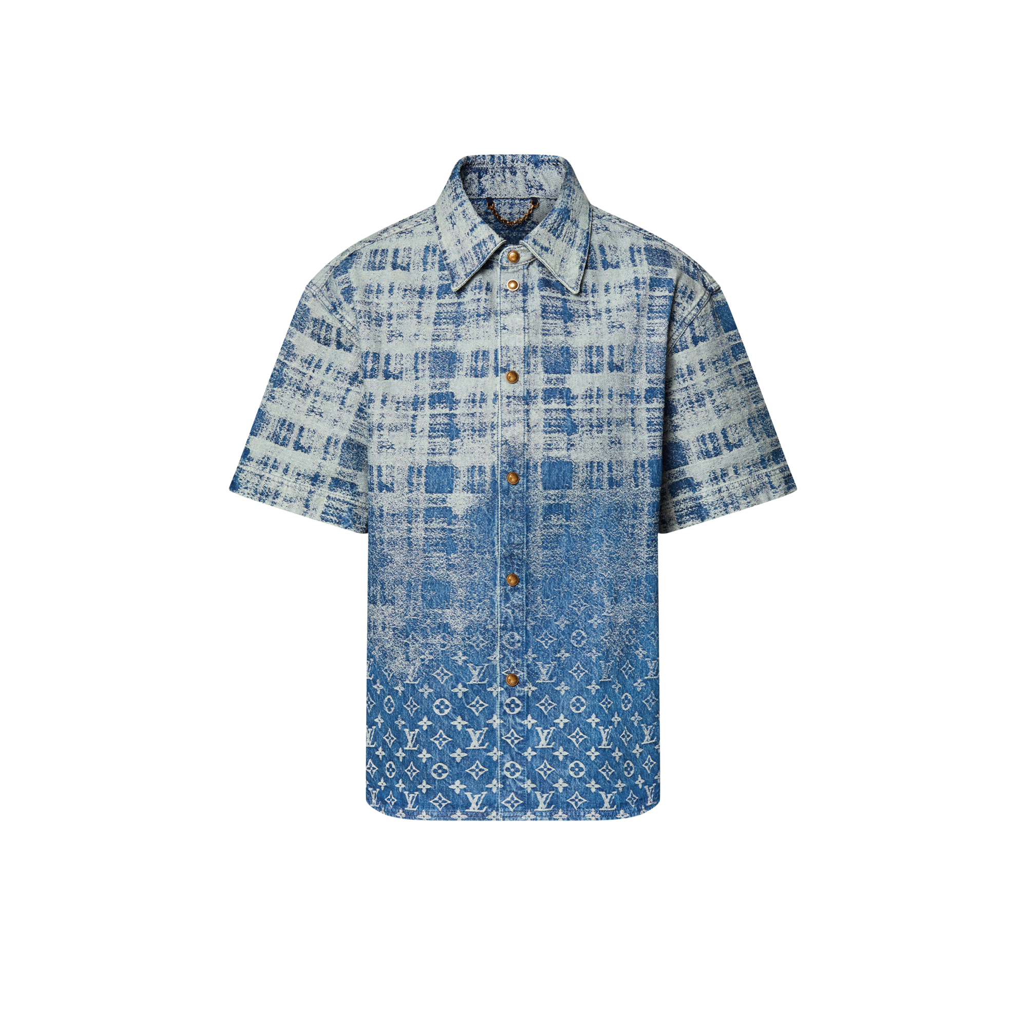 Kurzarm-Hemd aus Denim  Herren Ready to Wear Hemden | LOUIS VUITTON (Zoom)
