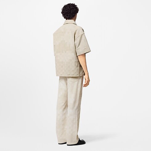 Kurzarm-Hemd aus Denim mit Damier-Motiv Herren Ready to Wear Hemden | LOUIS VUITTON (Zoom)
