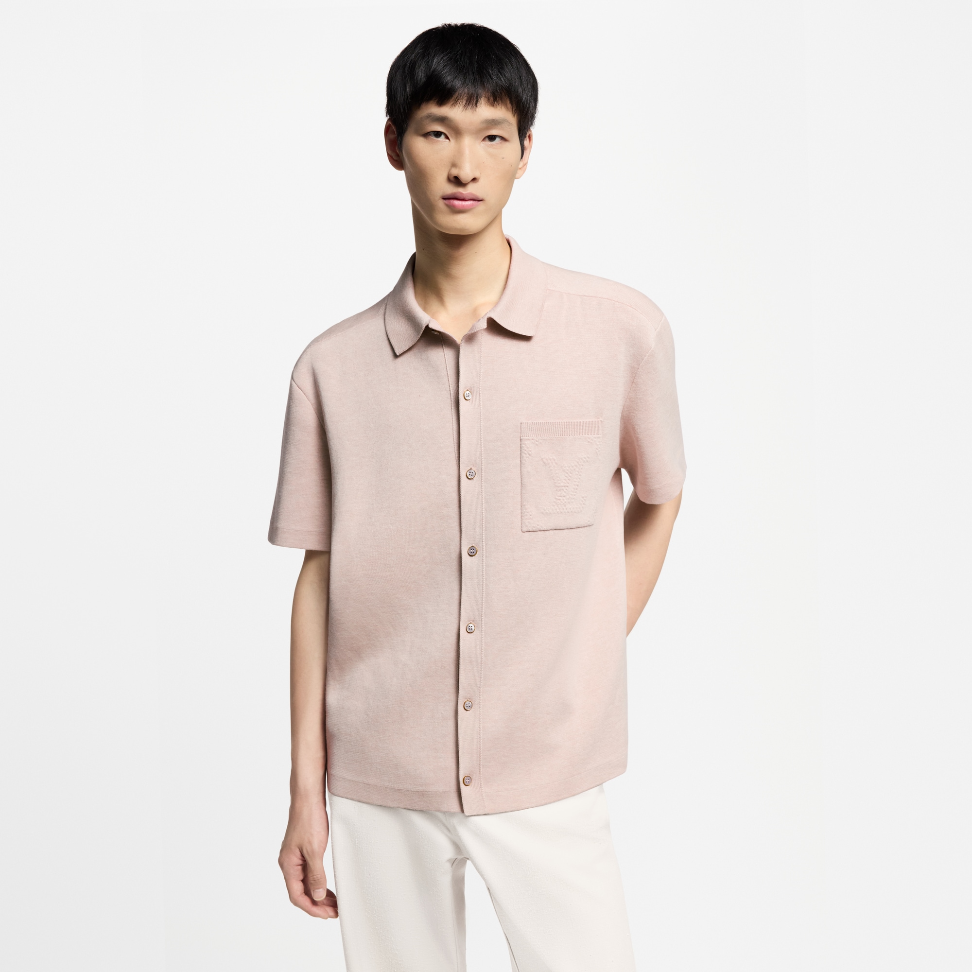 Kurzarm-Hemd aus Strick mit Monogram-Prägung  Herren Ready to Wear Hemden | LOUIS VUITTON (Zoom)