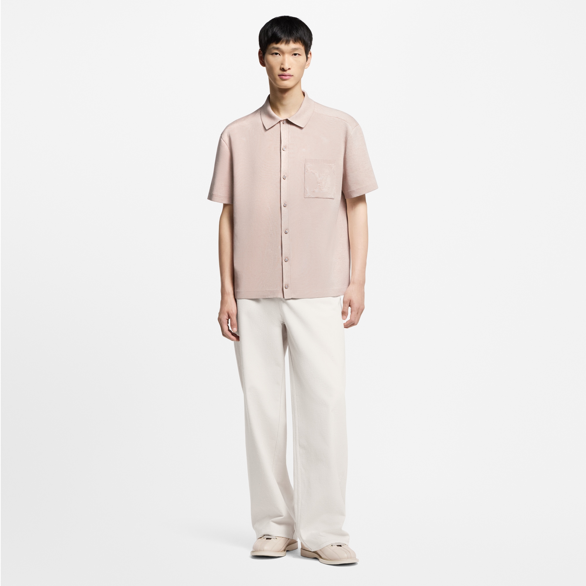 Kurzarm-Hemd aus Strick mit Monogram-Prägung  Herren Ready to Wear Hemden | LOUIS VUITTON (Zoom)