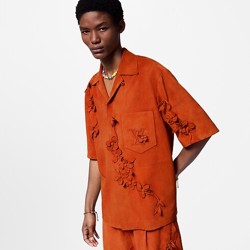 Kurzarm-Hemd aus Veloursleder mit Verzierungen Herren Ready to Wear Hemden | LOUIS VUITTON (Zoom)