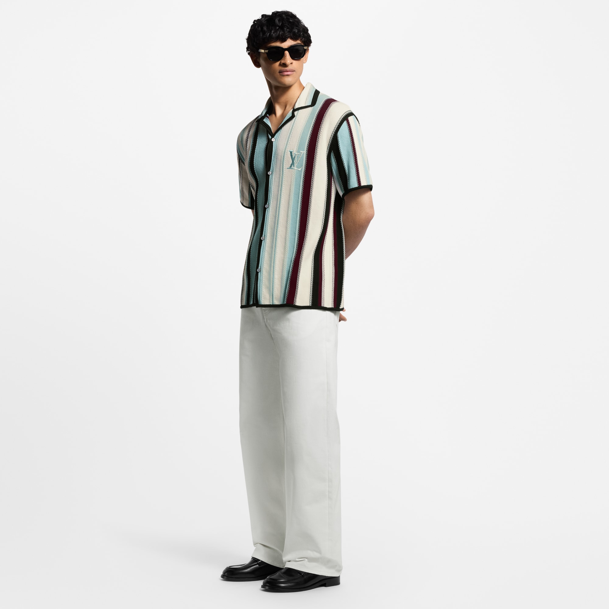 Kurzarm-Hemd mit gehäkelten Streifen  Herren Ready to Wear Hemden | LOUIS VUITTON (Zoom)