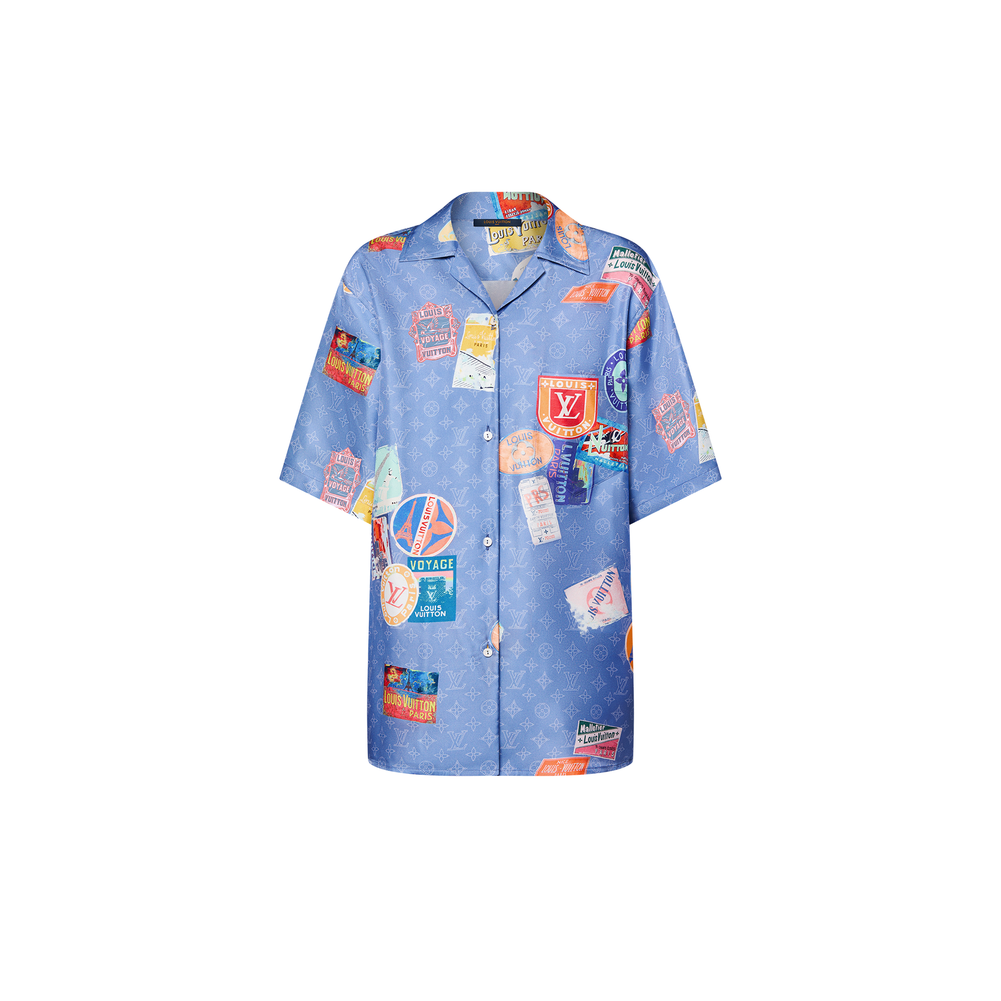 Kurzarm-Hemd mit Stickern und Mahina-Motiv  Damen Ready to Wear Tops | LOUIS VUITTON (Zoom)