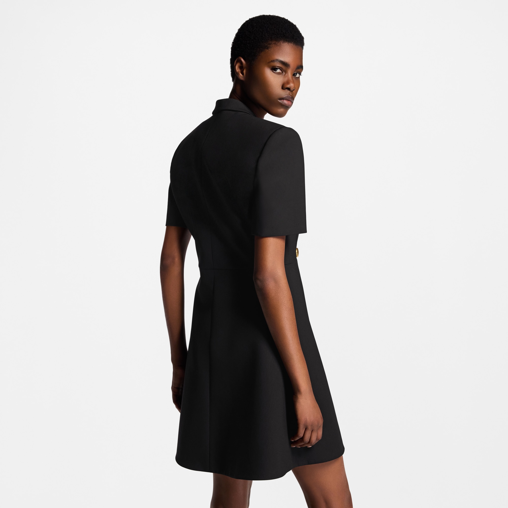 Kurzarm-Kleid im Maßkonfektions-Stil mit Wickel-Design  Damen Ready to Wear Kleider | LOUIS VUITTON (Zoom)