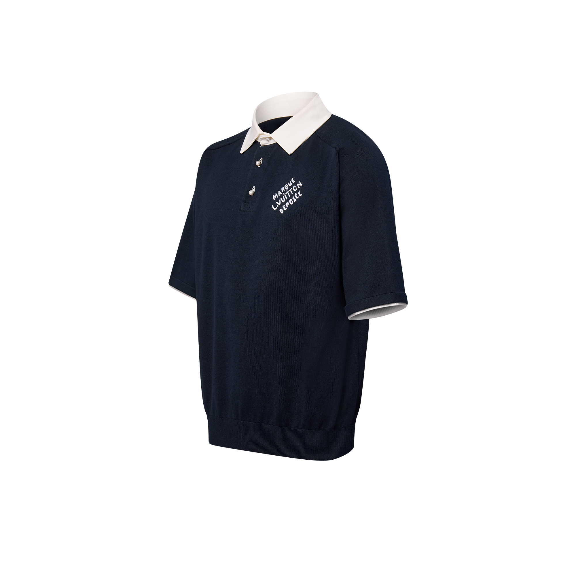 Kurzarm-Polohemd aus Baumwollgemisch mit Stickerei  Herren Ready to Wear T-Shirts und Poloshirts | LOUIS VUITTON (Zoom)