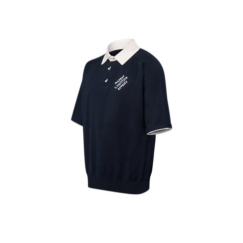 Kurzarm-Polohemd aus Baumwollgemisch mit Stickerei Herren Ready to Wear T-Shirts und Poloshirts | LOUIS VUITTON (Zoom)