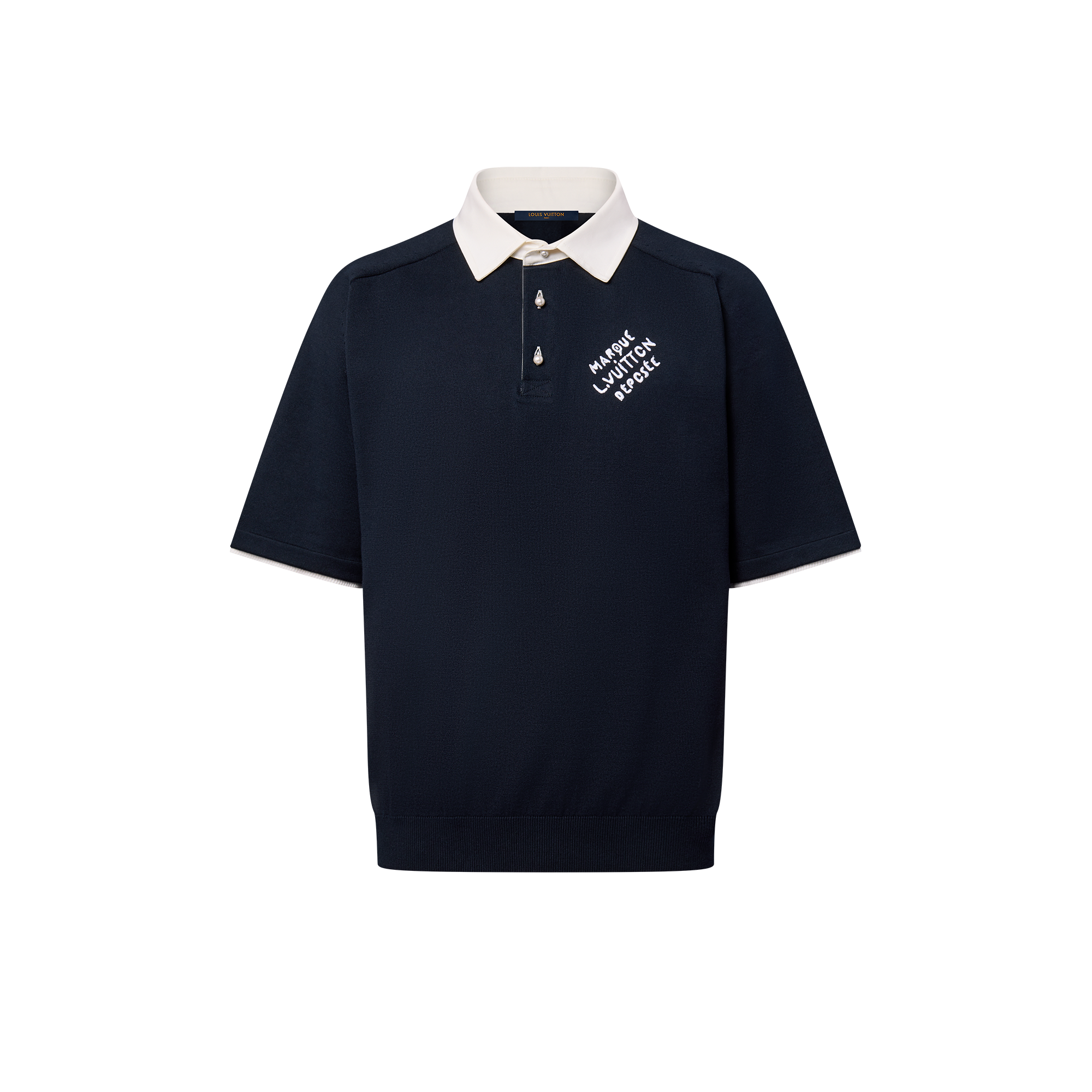 Kurzarm-Polohemd aus Baumwollgemisch mit Stickerei  Herren Ready to Wear T-Shirts und Poloshirts | LOUIS VUITTON (Zoom)