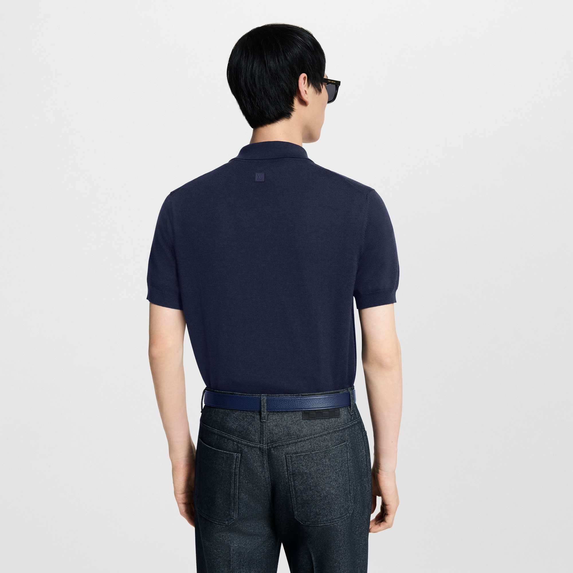 Kurzarm-Polohemd aus Seidengemisch mit Signatur  Herren Ready to Wear T-Shirts und Poloshirts | LOUIS VUITTON (Zoom)