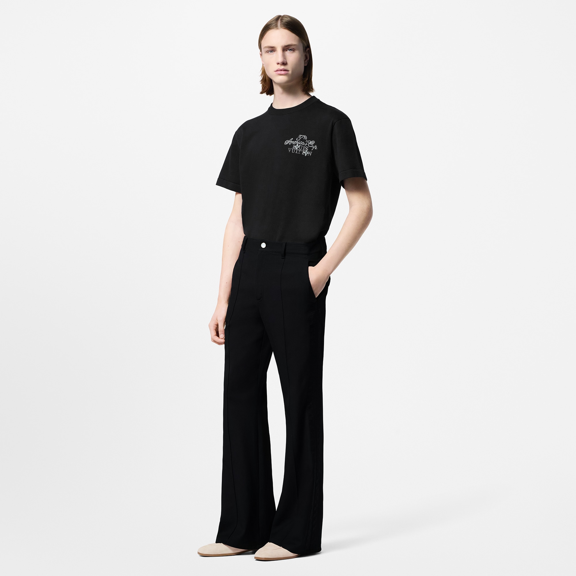 Kurzarm-Pullover aus Baumwolle mit Rundhalsausschnitt und Verzierungen  Herren Ready to Wear Strick und Sweatshirts | LOUIS VUITTON (Zoom)