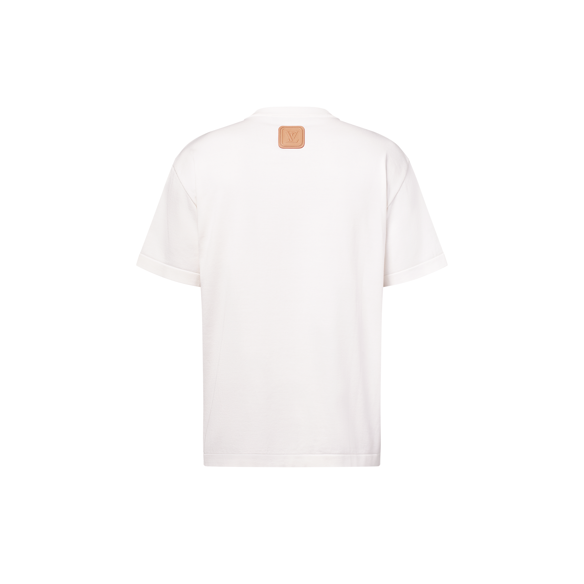 Kurzarm-Rundhalspullover aus Baumwolle mit Patch aus natürlich gegerbtem Rindsleder  Herren Ready to Wear Vollständige Ready to Wear | LOUIS VUITTON (Zoom)