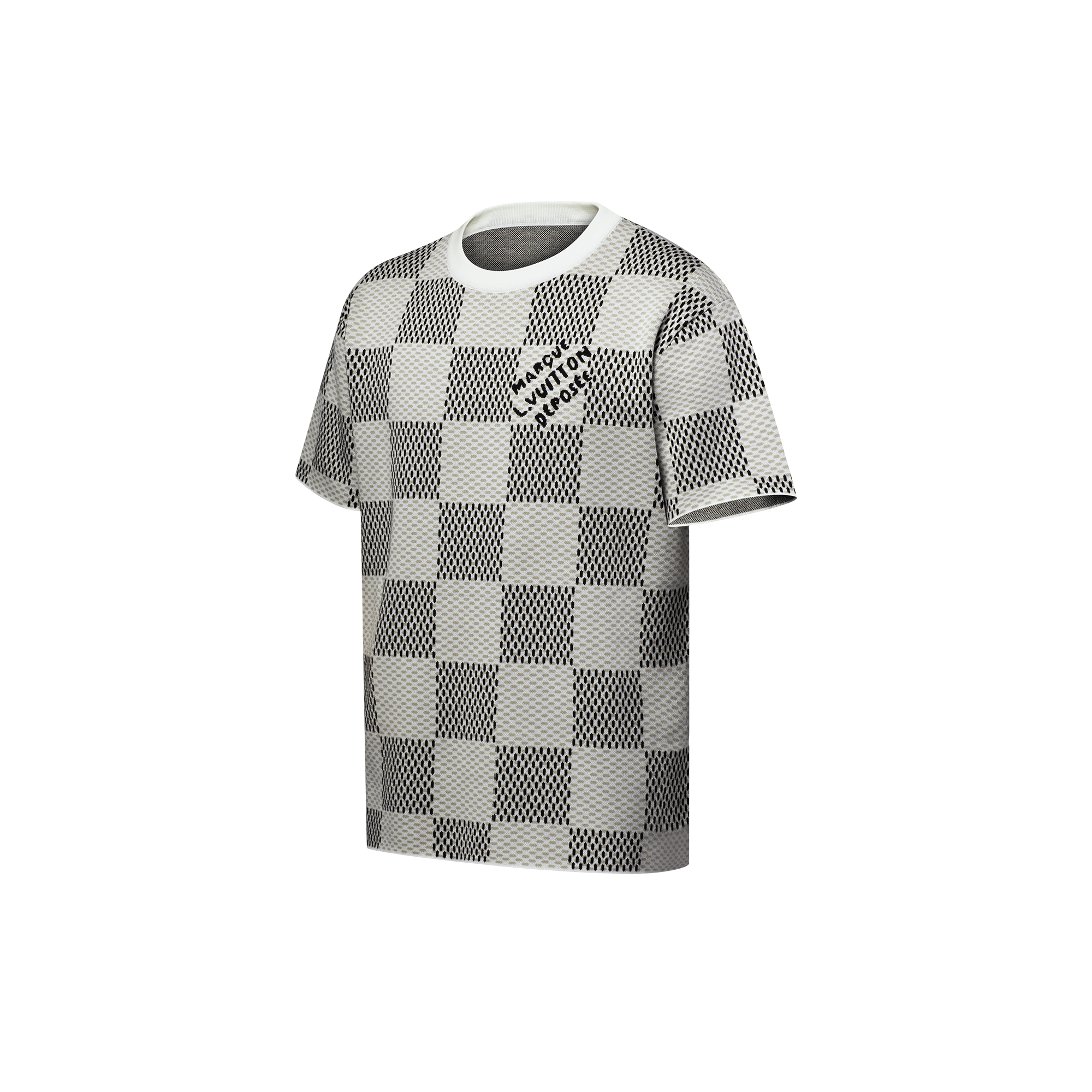 Kurzarm-Rundhalspullover aus Jacquard mit Damier-Motiv  Herren Ready to Wear Vollständige Ready to Wear | LOUIS VUITTON (Zoom)