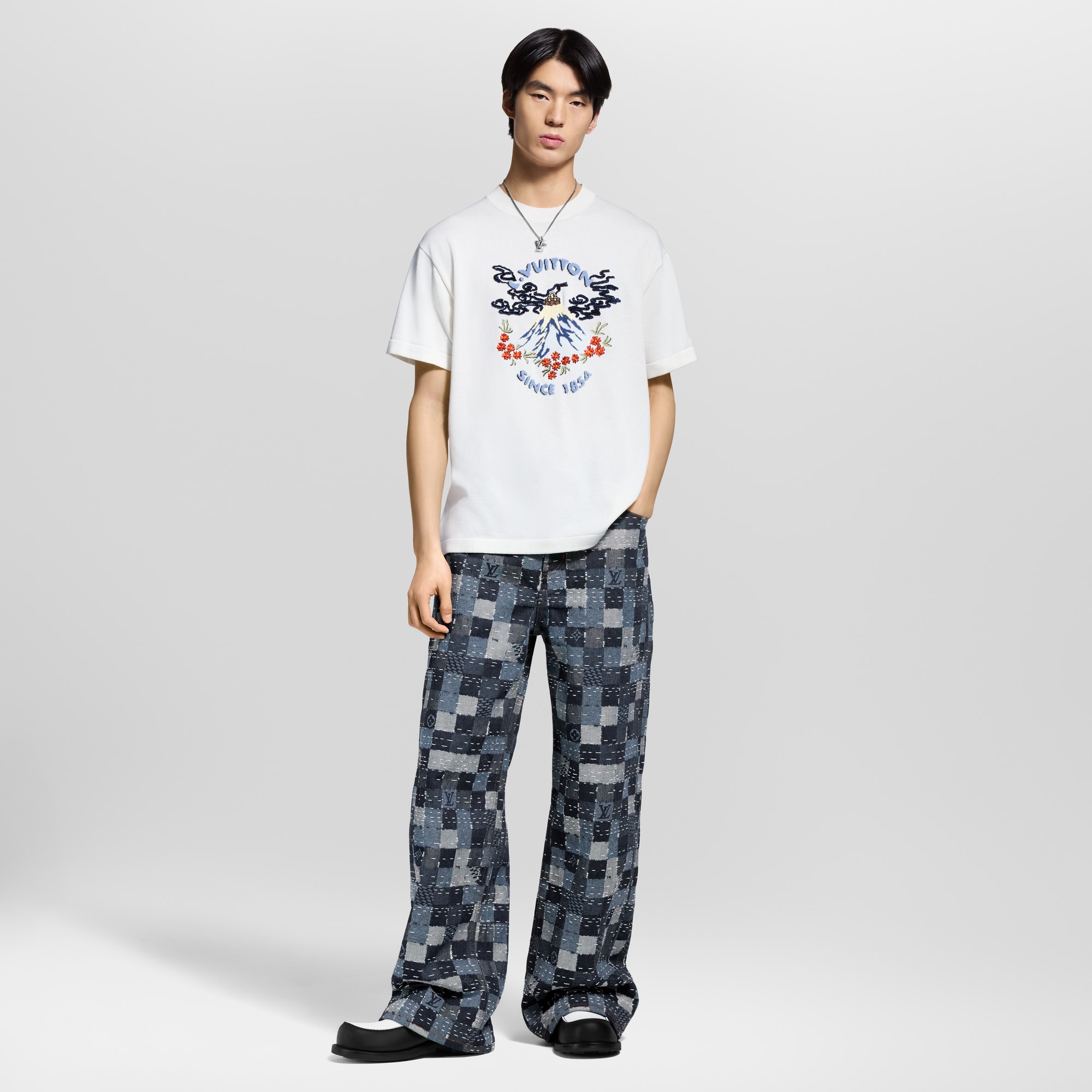 Kurzarm-Rundhalspullover aus Strick  Herren Ready to Wear Vollständige Ready to Wear | LOUIS VUITTON (Zoom)