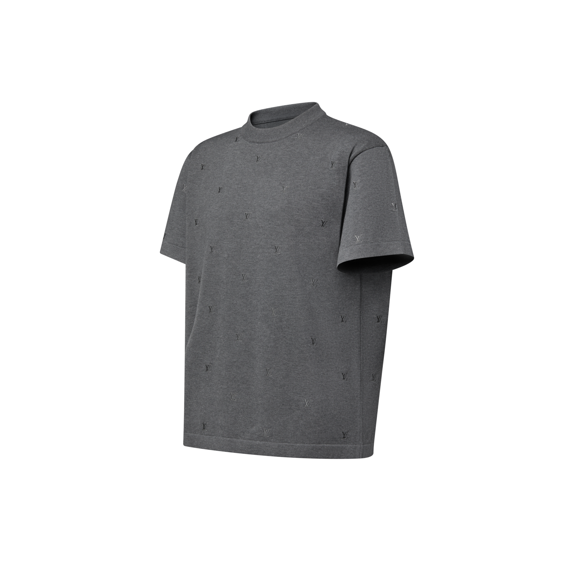 Kurzarm-Rundhalspullover mit gesticktem LV Blason  Herren Ready to Wear Strick und Sweatshirts | LOUIS VUITTON (Zoom)