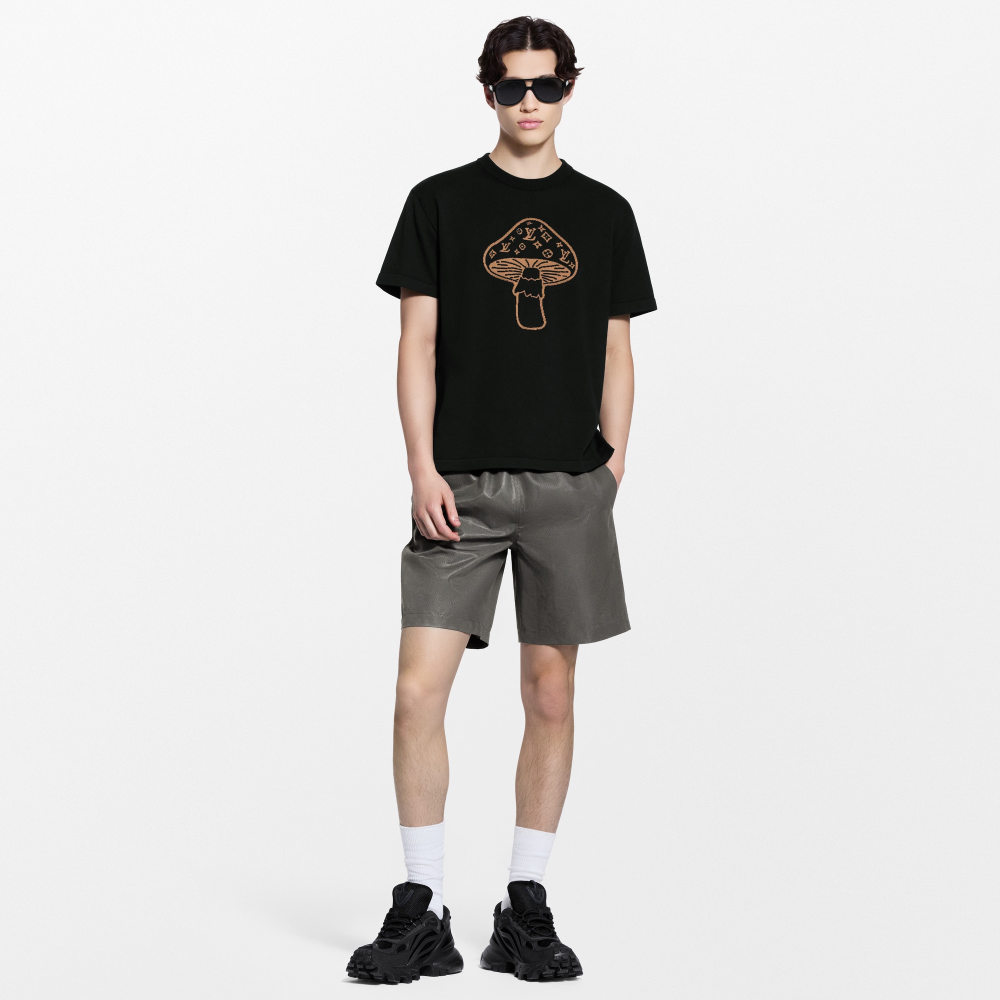 Kurzarm-Rundhalspullover mit Intarsie  Herren Ready to Wear Vollständige Ready to Wear | LOUIS VUITTON (Zoom)