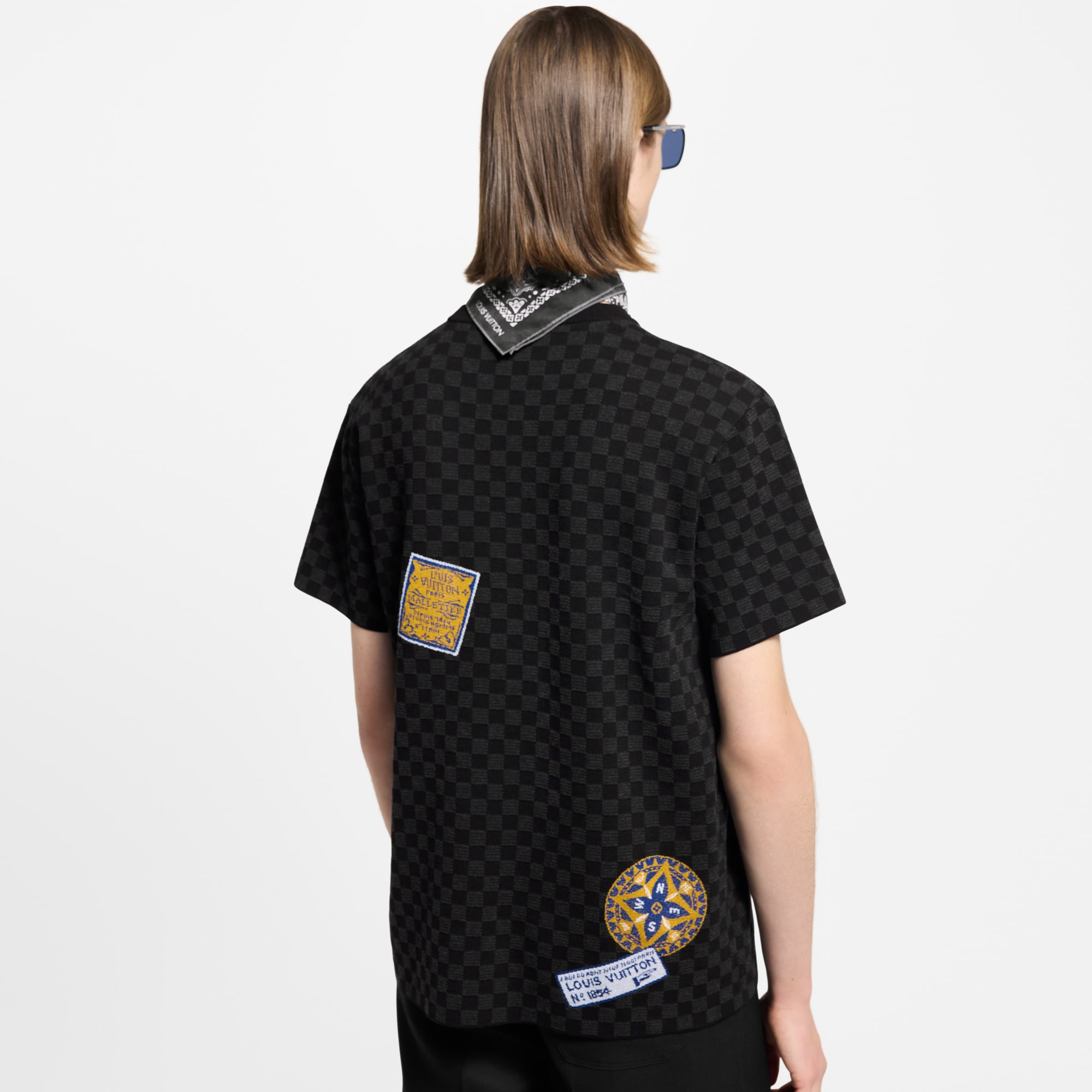Kurzarm-Rundhalspullover mit Signatur und Damier-Motiv  Herren Ready to Wear Strick und Sweatshirts | LOUIS VUITTON (Zoom)