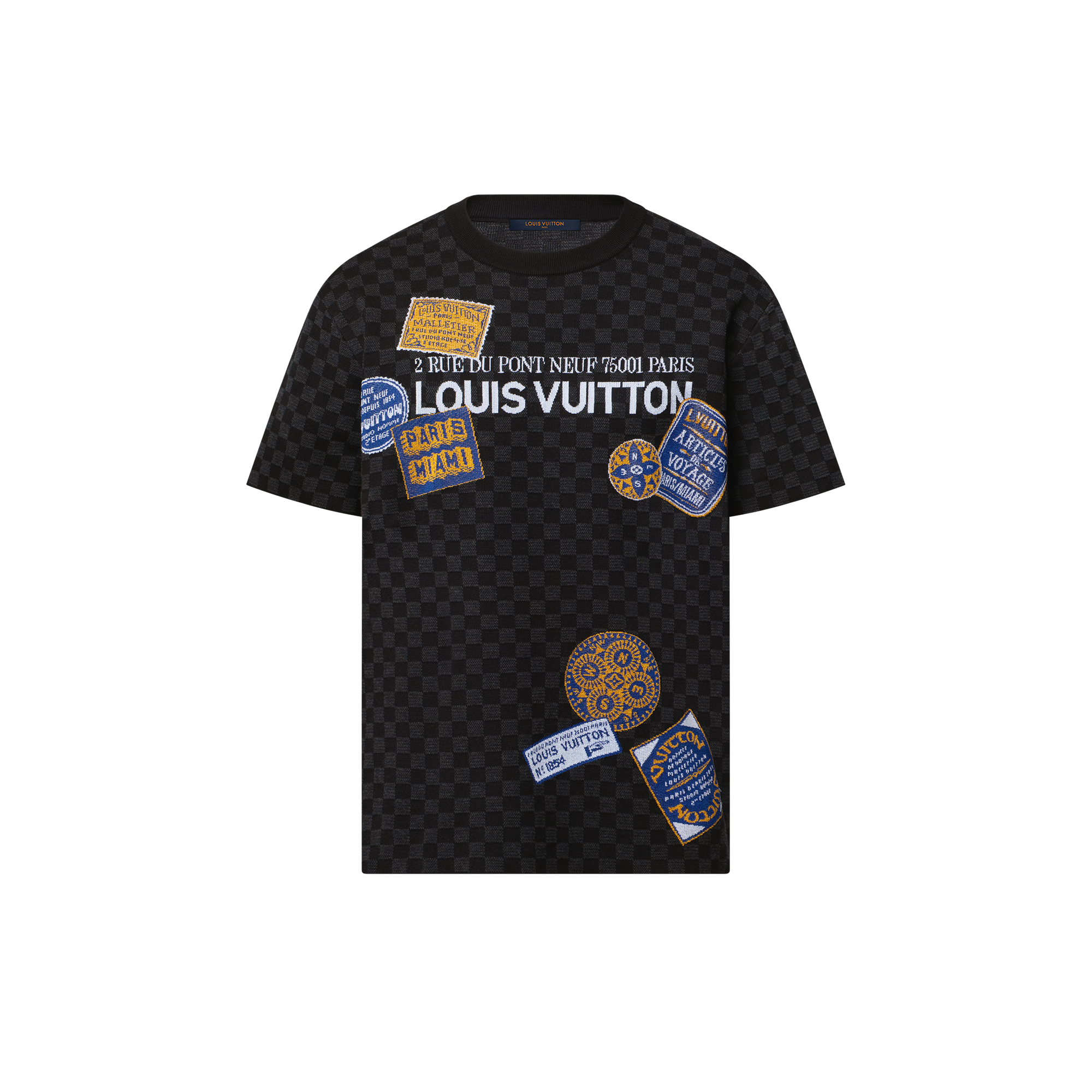 Kurzarm-Rundhalspullover mit Signatur und Damier-Motiv  Herren Ready to Wear Strick und Sweatshirts | LOUIS VUITTON (Zoom)