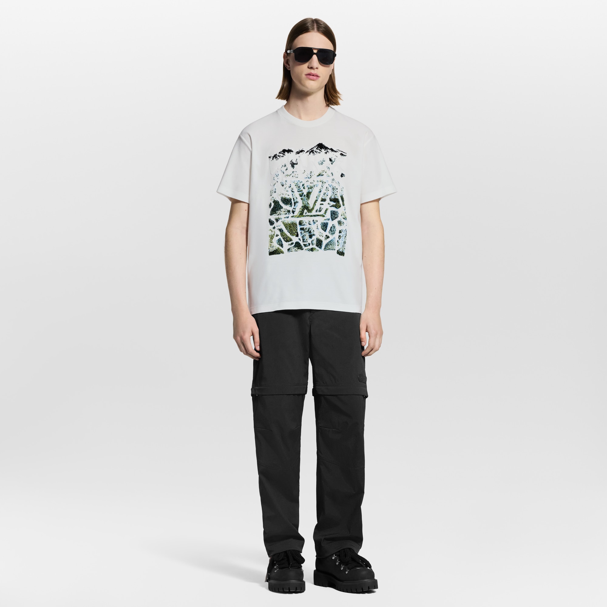 Kurzarm-T-Shirt aus Samt-Jacquard  Herren Ready to Wear T-Shirts und Poloshirts | LOUIS VUITTON (Zoom)