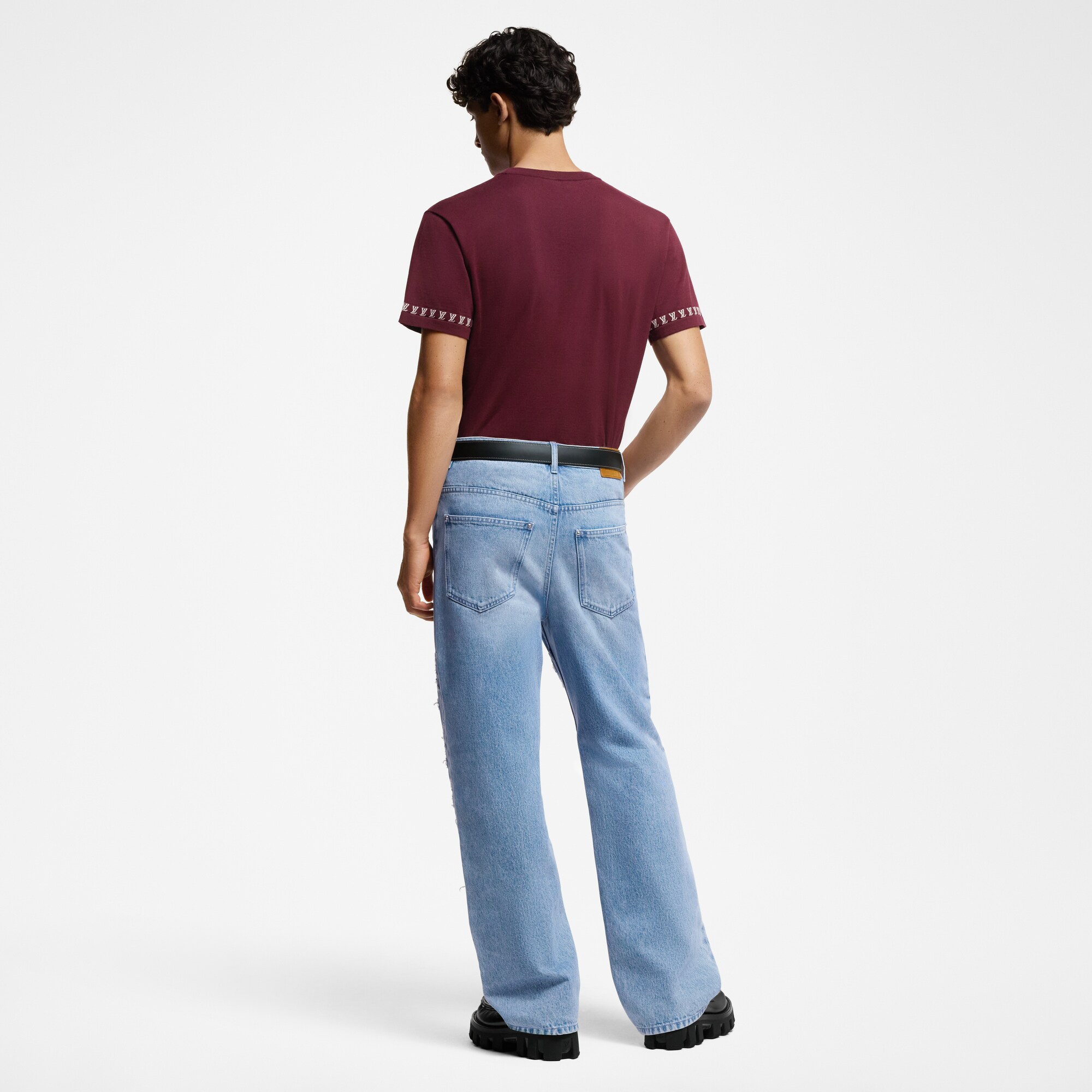 Kurzärmeliger Rundhalspullover aus Baumwolle mit Signatur  Herren Ready to Wear Vollständige Ready to Wear | LOUIS VUITTON (Zoom)