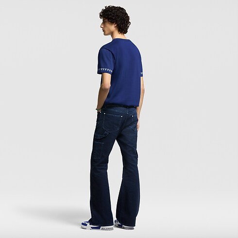 Kurzärmeliger Rundhalspullover aus Baumwolle mit Signatur Herren Ready to Wear Vollständige Ready to Wear | LOUIS VUITTON (Zoom)