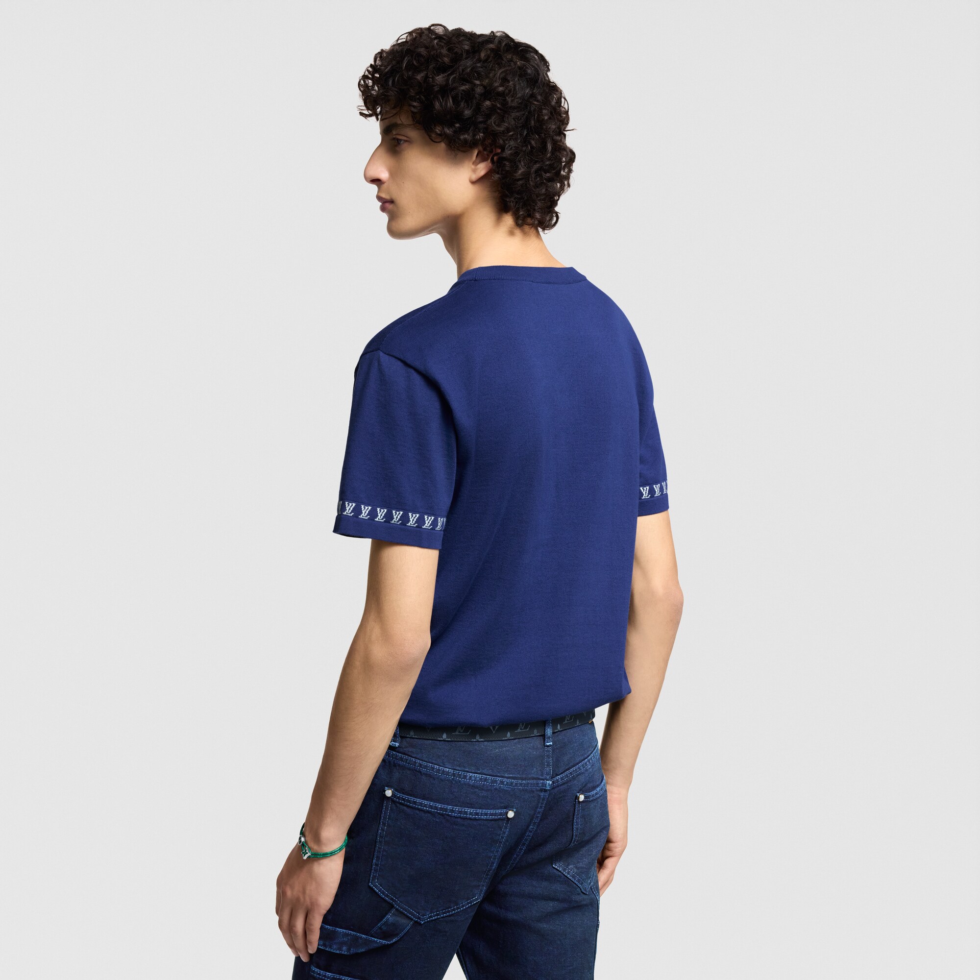 Kurzärmeliger Rundhalspullover aus Baumwolle mit Signatur  Herren Ready to Wear Vollständige Ready to Wear | LOUIS VUITTON (Zoom)