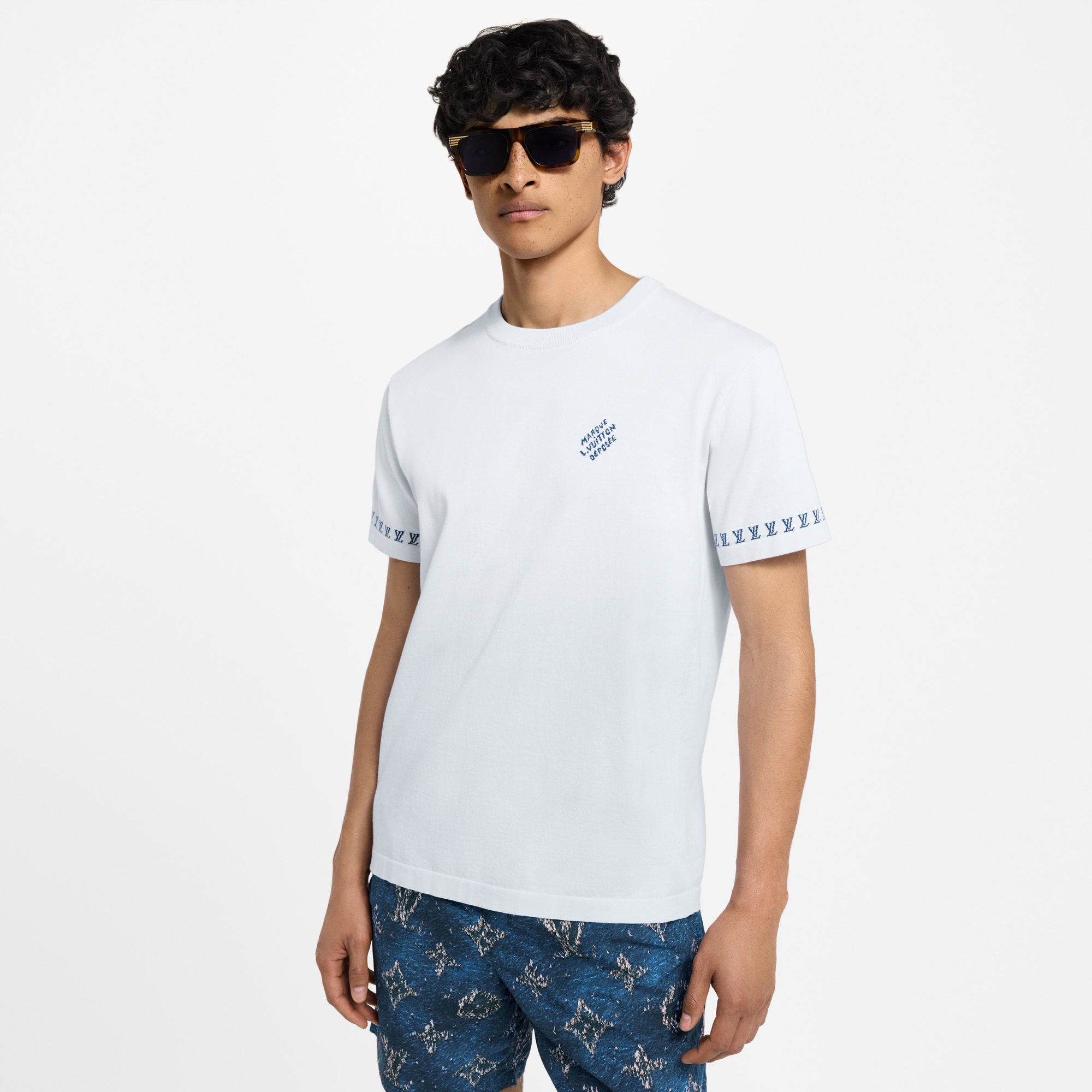 Kurzärmeliger Rundhalspullover mit Signatur  Herren Ready to Wear Vollständige Ready to Wear | LOUIS VUITTON (Zoom)