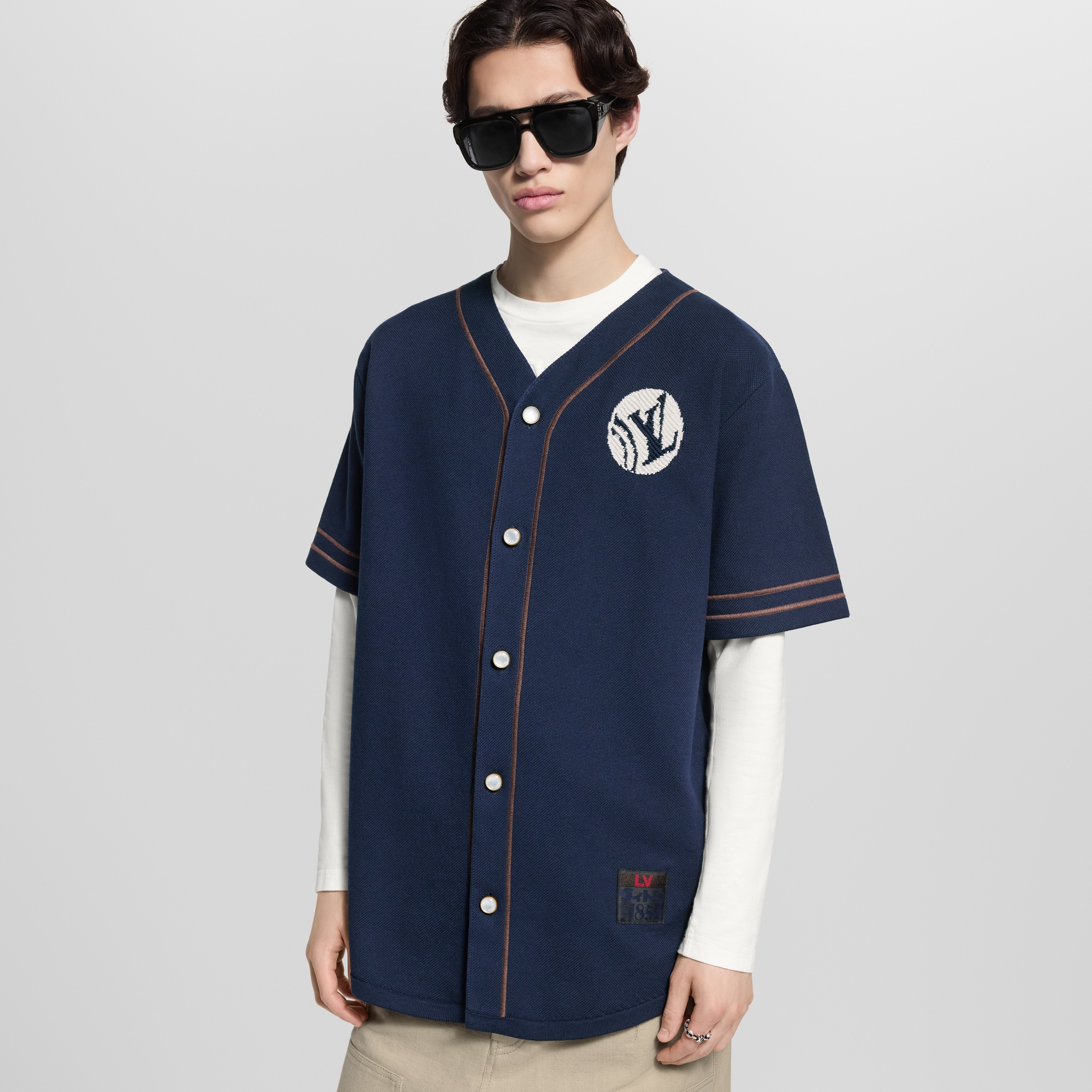 Kurzärmeliges Baseball-Hemd aus Strick  Herren Ready to Wear Hemden | LOUIS VUITTON (Zoom)