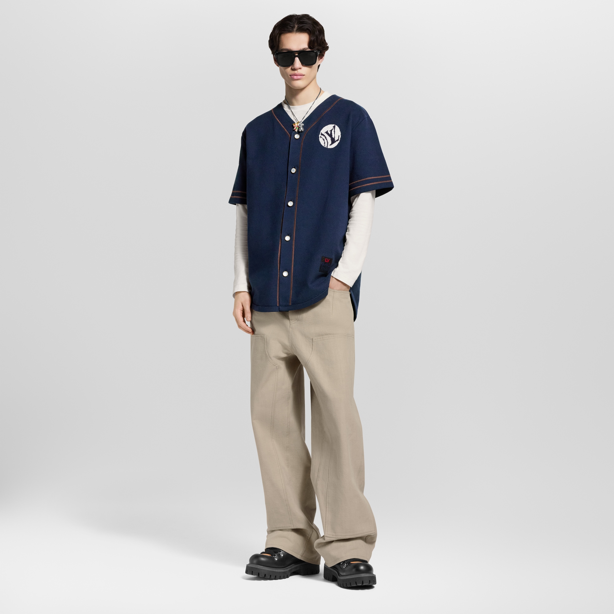 Kurzärmeliges Baseball-Hemd aus Strick  Herren Ready to Wear Hemden | LOUIS VUITTON (Zoom)