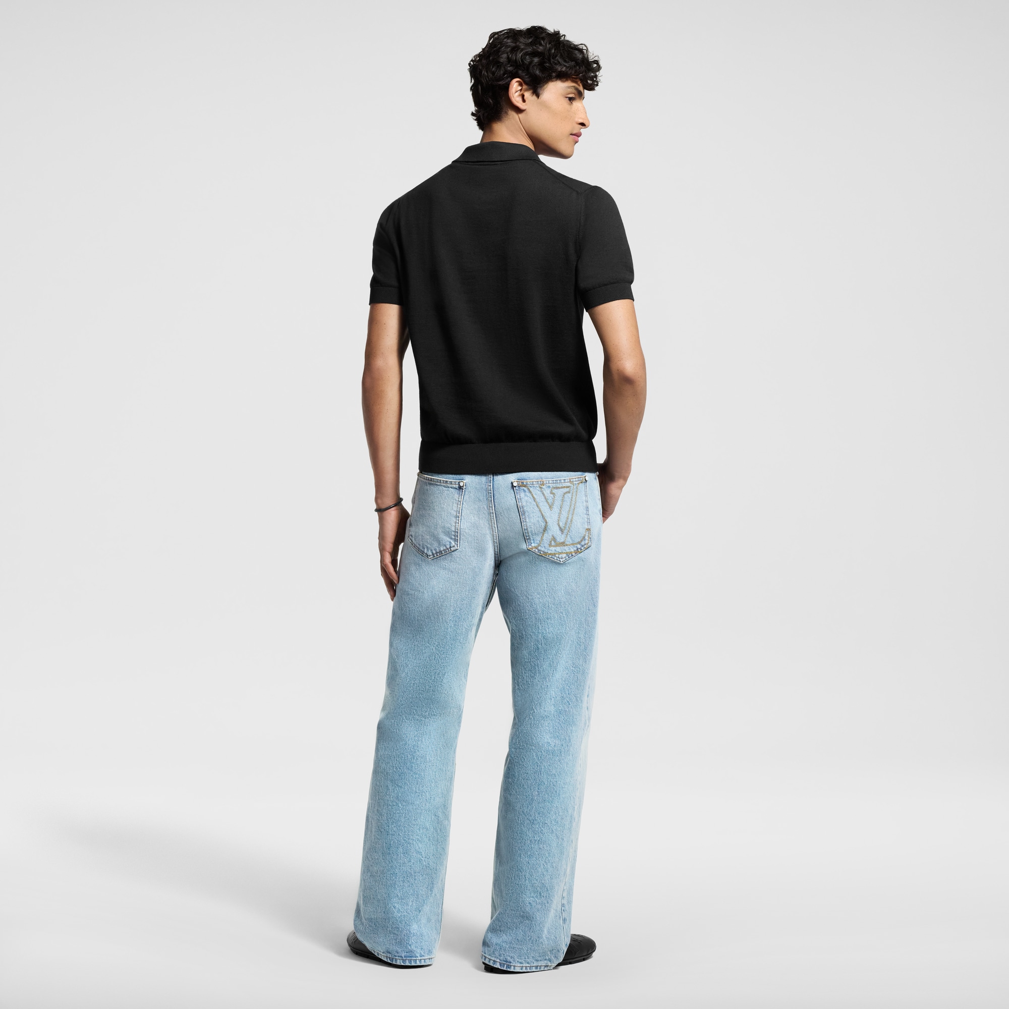 Kurzärmeliges Polohemd aus Kaschmir-Baumwollgemisch  Herren Ready to Wear T-Shirts und Poloshirts | LOUIS VUITTON (Zoom)