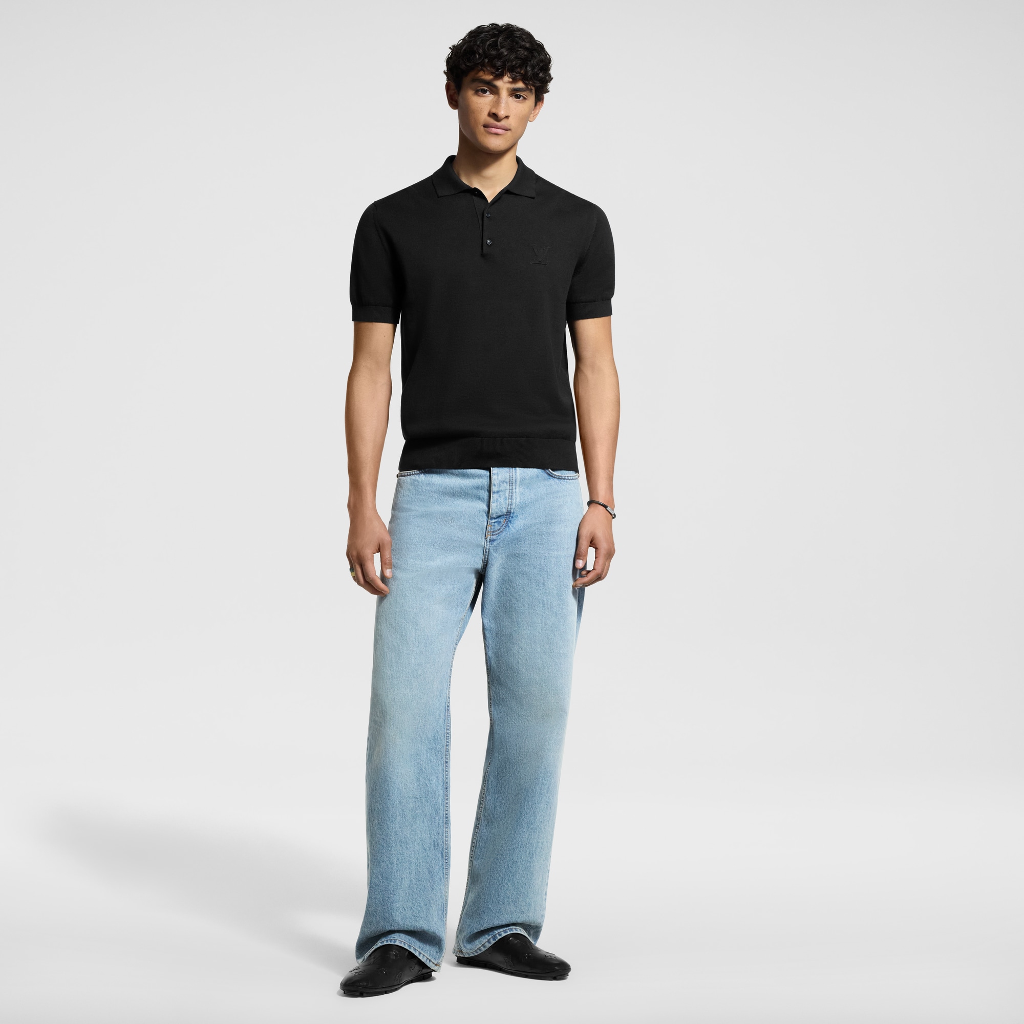 Kurzärmeliges Polohemd aus Kaschmir-Baumwollgemisch  Herren Ready to Wear T-Shirts und Poloshirts | LOUIS VUITTON (Zoom)