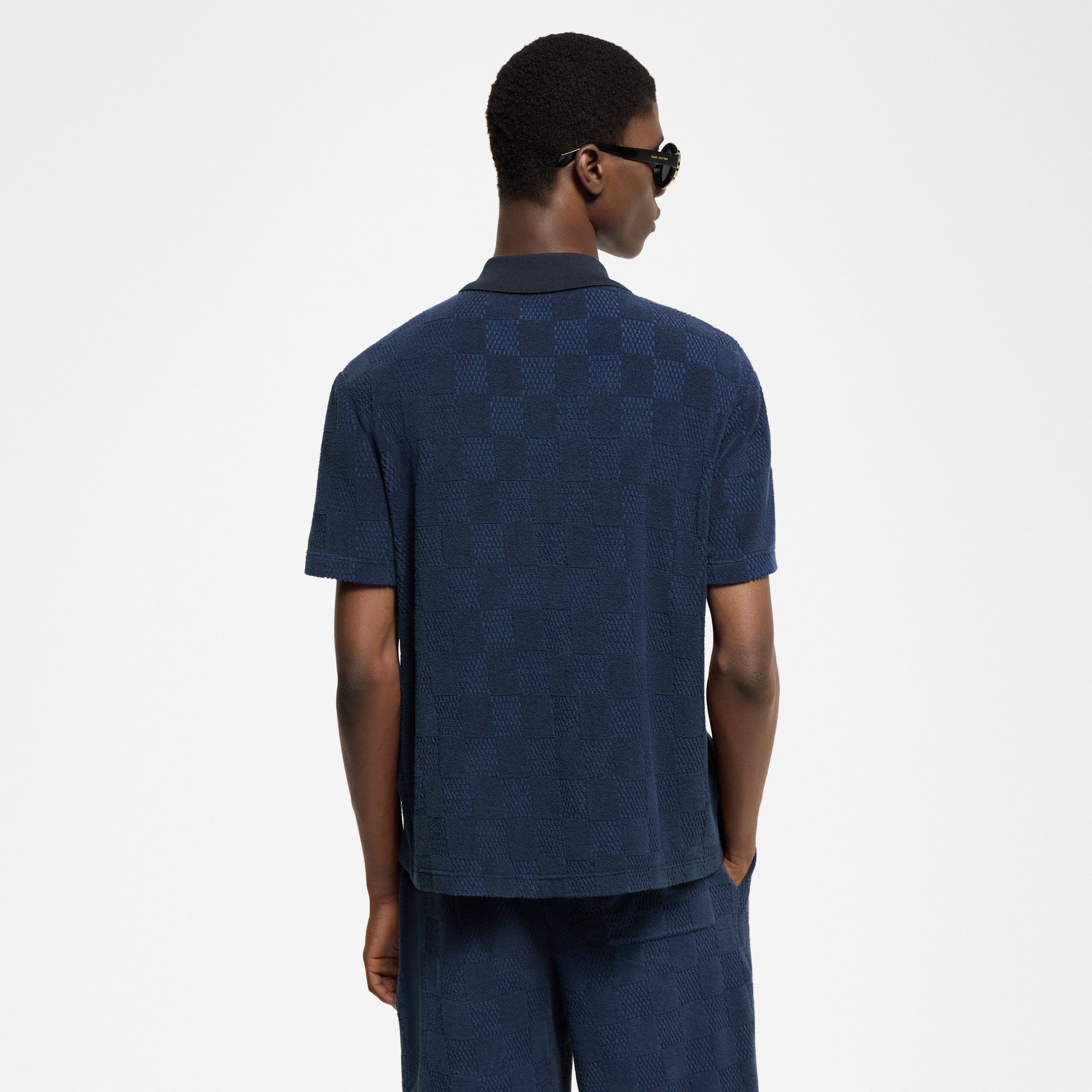 Kurzarmhemd aus French Terry aus Baumwollgemisch mit Damier-Motiv  Herren Ready to Wear Hemden | LOUIS VUITTON (Zoom)