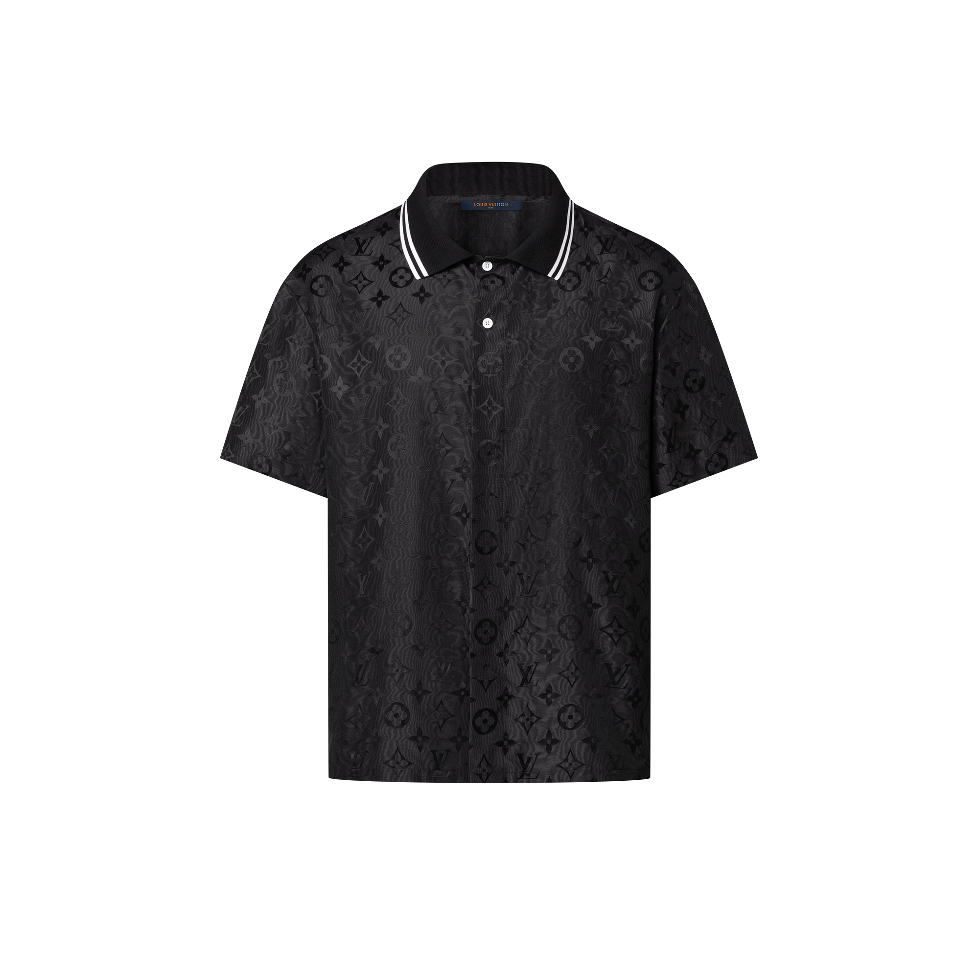 Kurzarmhemd aus Jacquard und Seide mit Moiré-Effekt und Monogram  Herren Ready to Wear Hemden | LOUIS VUITTON (Zoom)
