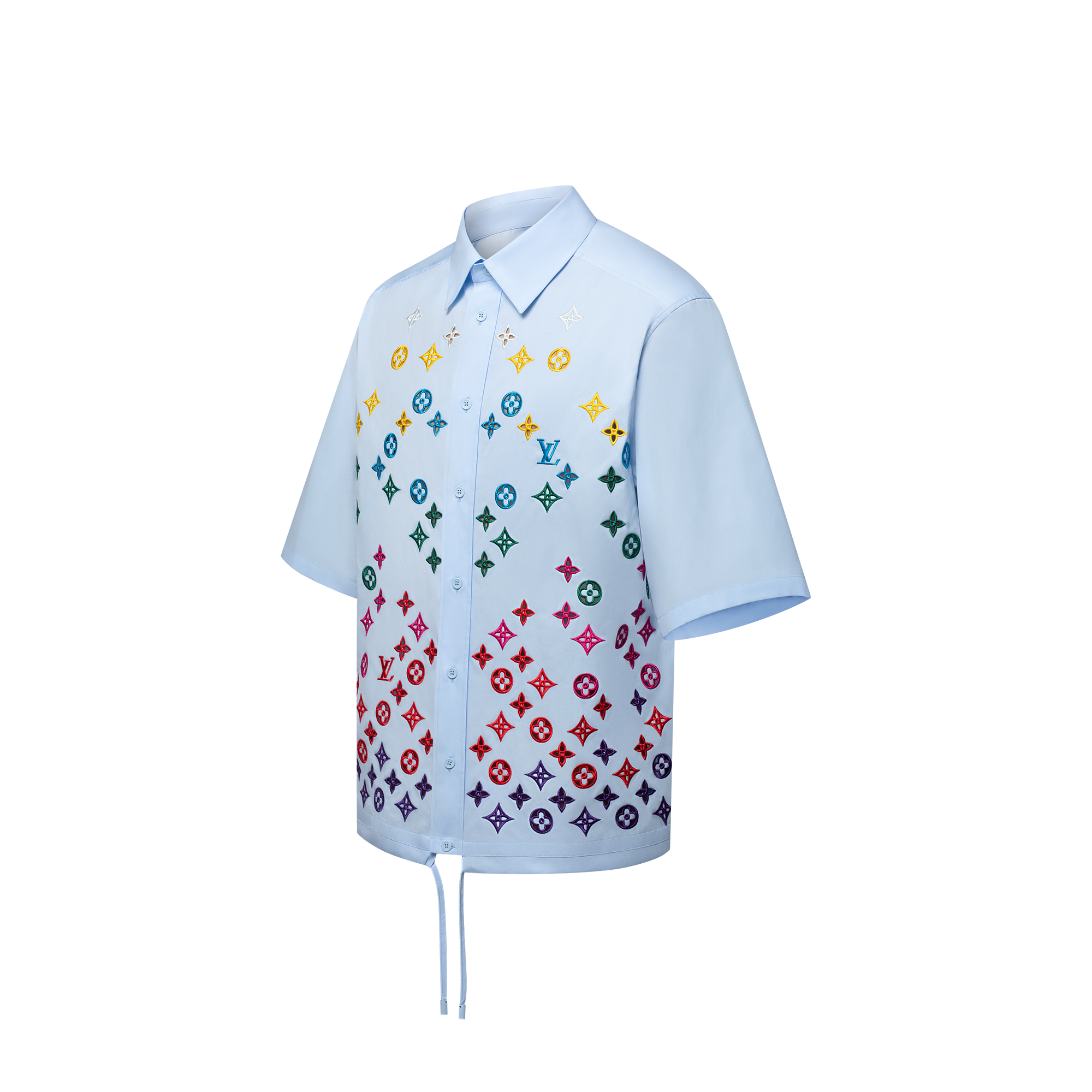 Kurzarmhemd mit Stickerei und Monogram-Blüten  Herren Ready to Wear Hemden | LOUIS VUITTON (Zoom)